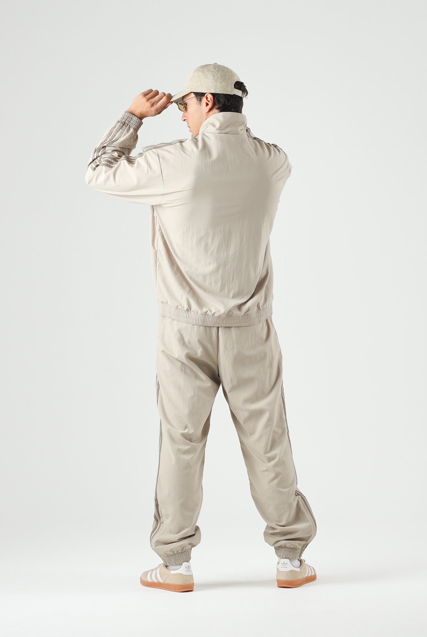 ADIDAS ORIGINALS Felpa FIREBIRD WOVEN con zip kaki beige da uomo<BR/> KS7494 . ADIDAS ORIGINALS