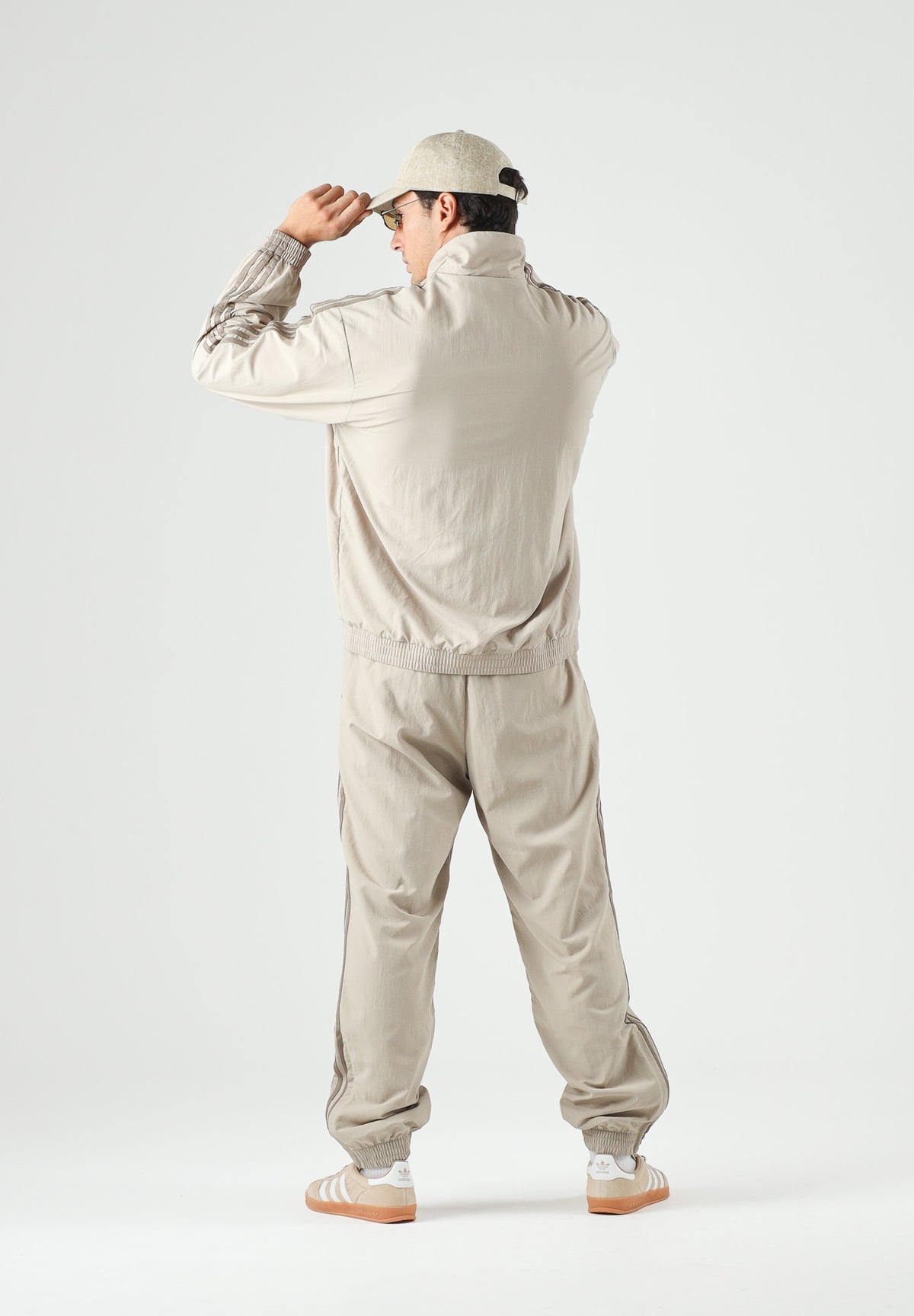 ADIDAS ORIGINALS Felpa con zip FIREBIRD WOVEN kaki beige da uomo<BR/> KS7494 . ADIDAS ORIGINALS