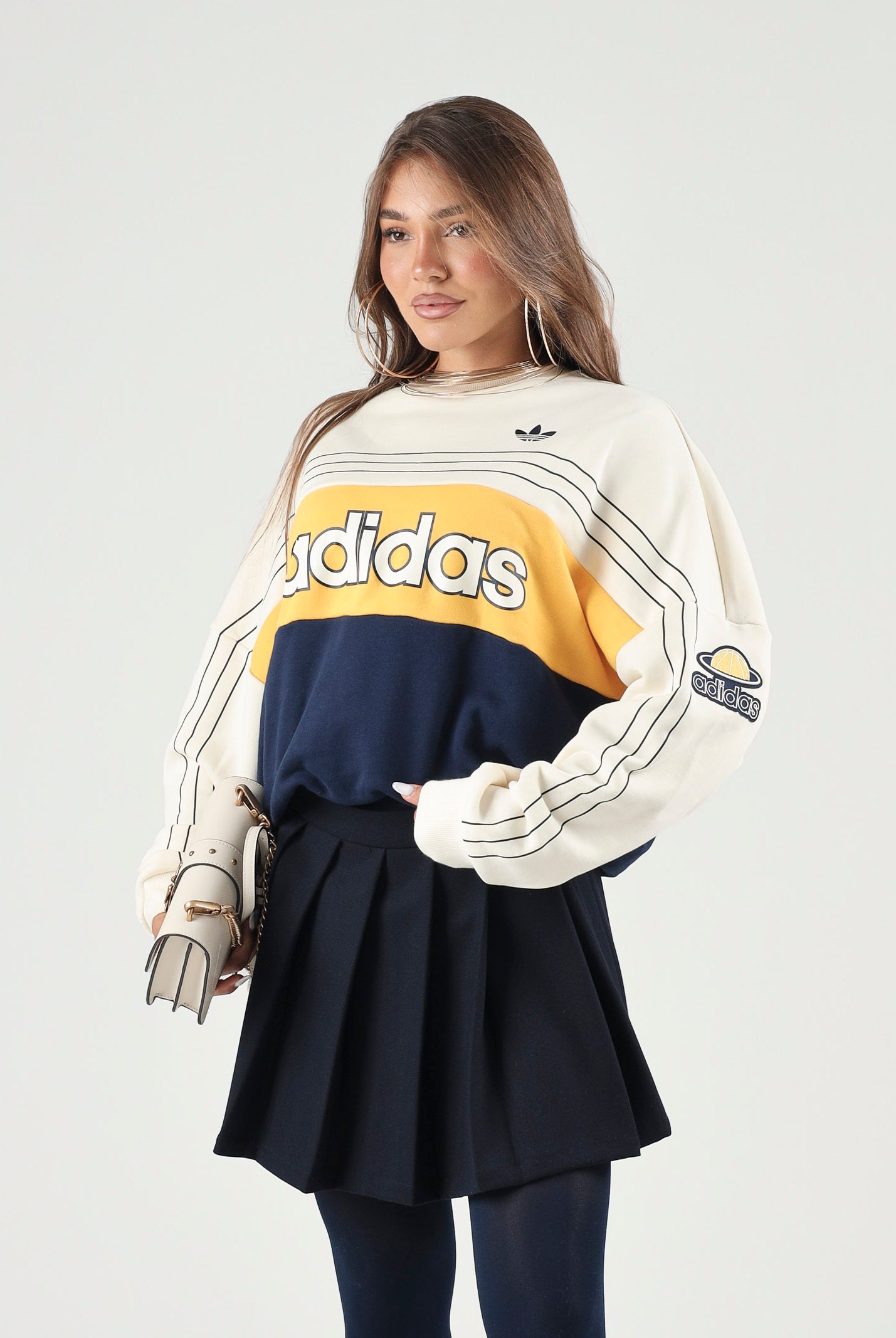 ADIDAS ORIGINALS Felpa ORIGINALS CREWNECK Cream White-vaniglia per uomo e donna KS8191 . ADIDAS ORIGINALS