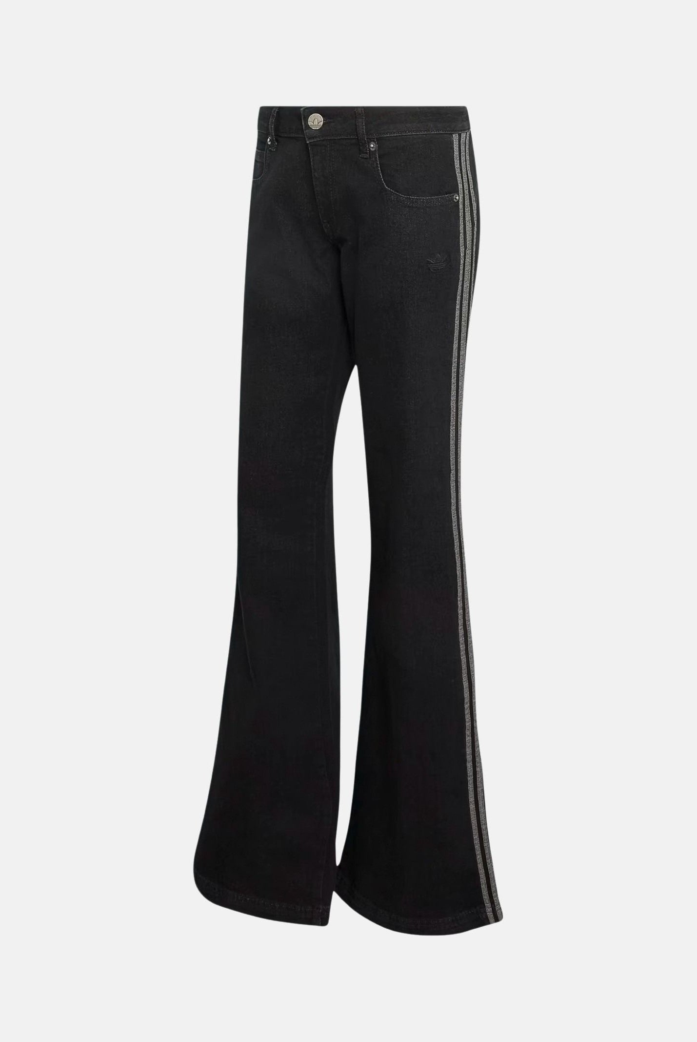 ADIDAS ORIGINALS Jeans SST LOW RISE FLARED nero da donna con gamba svasata. KS9214 . ADIDAS ORIGINALS