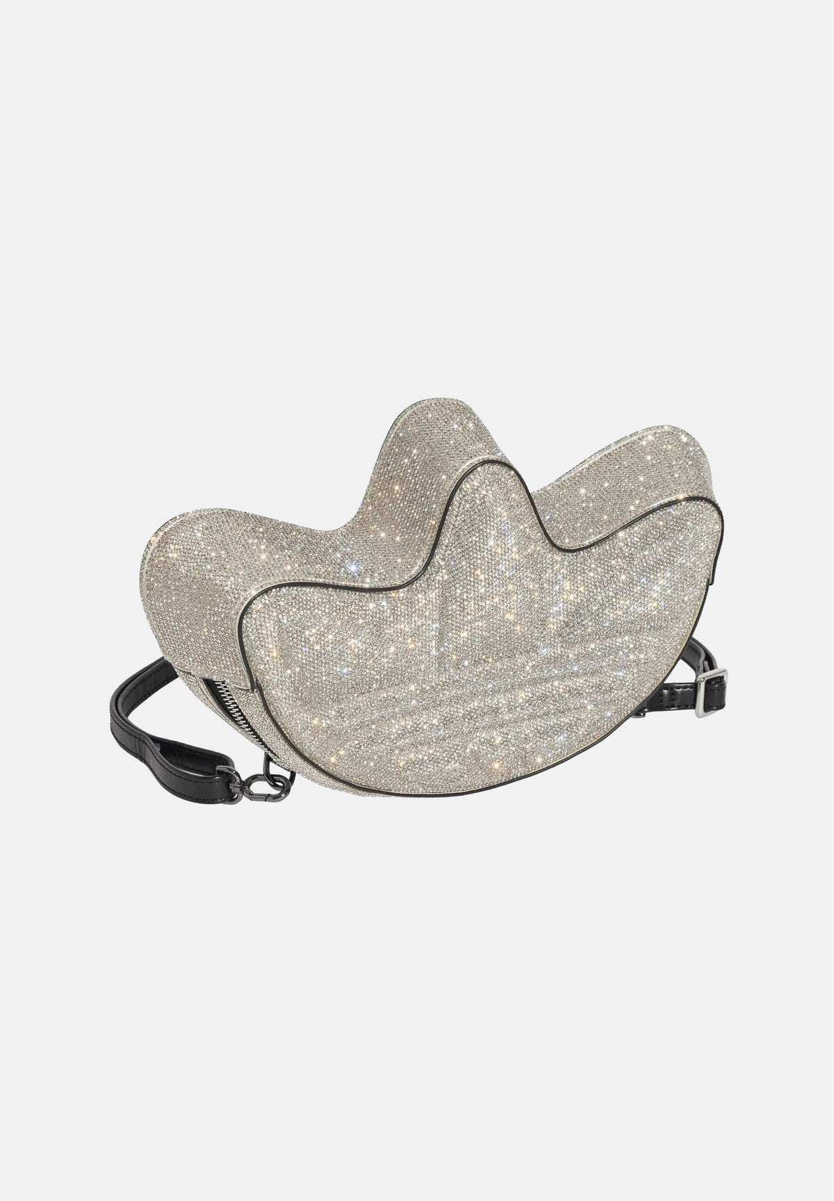 ADIDAS ORIGINALS Borsa mini TRIFOGLIO CON STRASS Silver-argento da donna con rifinitura in strass KS9294 . ADIDAS ORIGINALS