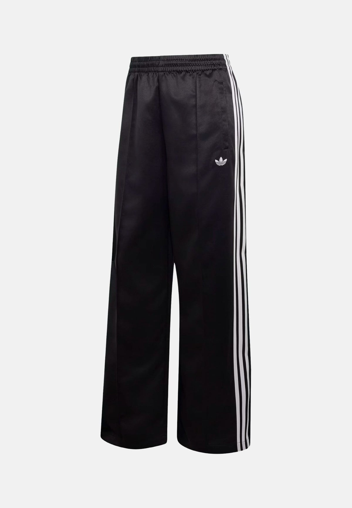ADIDAS ORIGINALS Pantalone SATIN SST LOOSE nero da donna con iconiche 3-Stripes laterali a contrasto. KS9372 . ADIDAS ORIGINALS