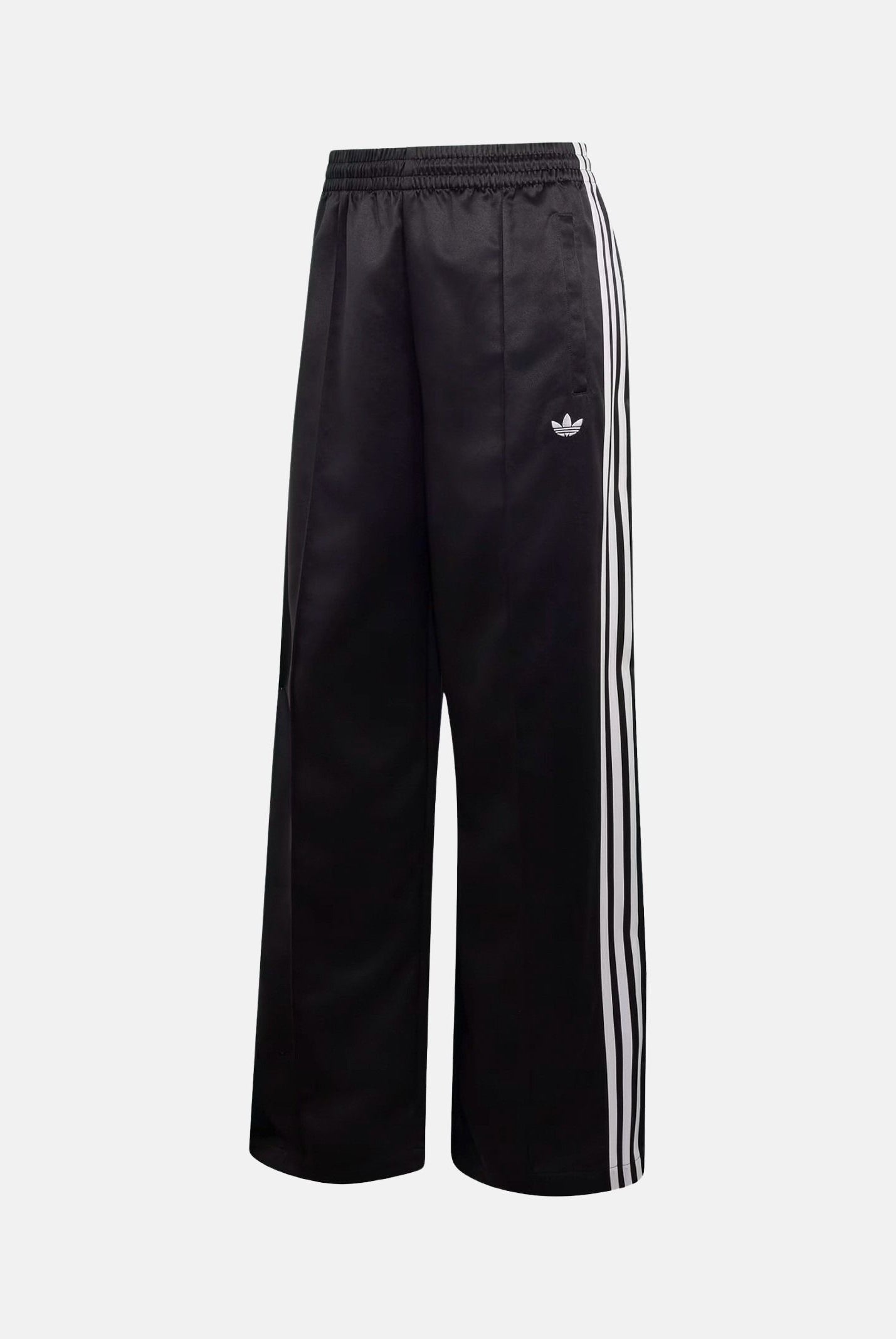 ADIDAS ORIGINALS Pantalone SATIN SST LOOSE nero da donna con iconiche 3-Stripes laterali a contrasto. KS9372 . ADIDAS ORIGINALS