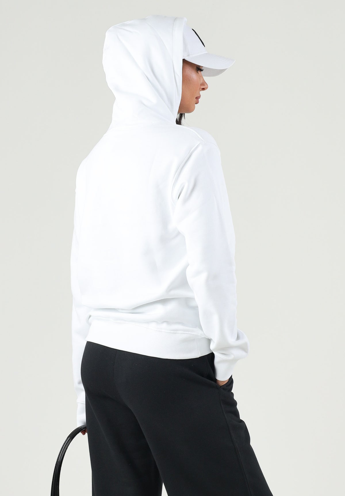 ADIDAS ORIGINALS Felpa con cappuccio TREFOIL ESSENTIALS HOODIE bianca per uomo e donna KS9806 . ADIDAS ORIGINALS