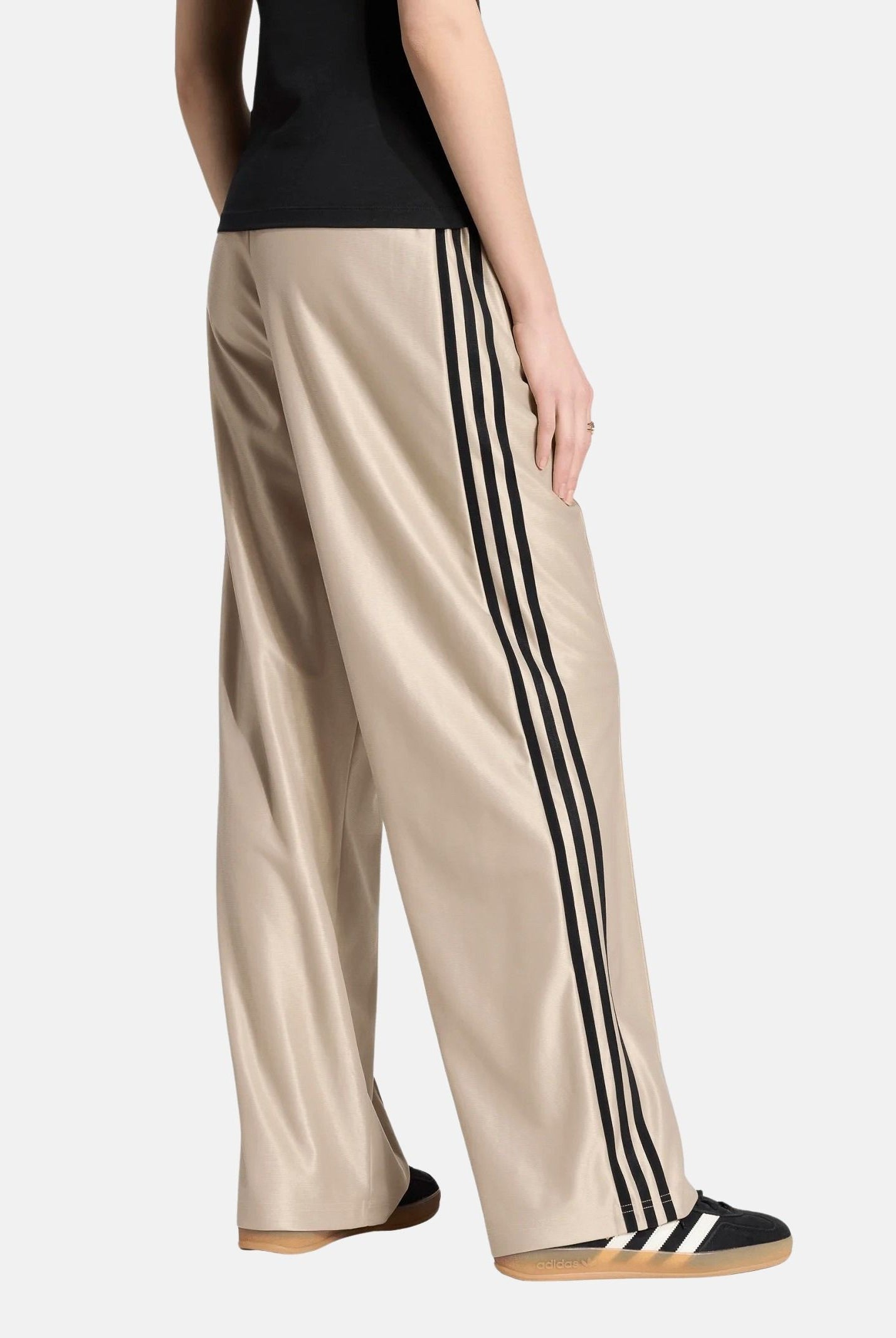 ADIDAS ORIGINALS Pantaloni beige/nero da donna con 3-Stripes laterali a contrasto. KS9974 . ADIDAS ORIGINALS
