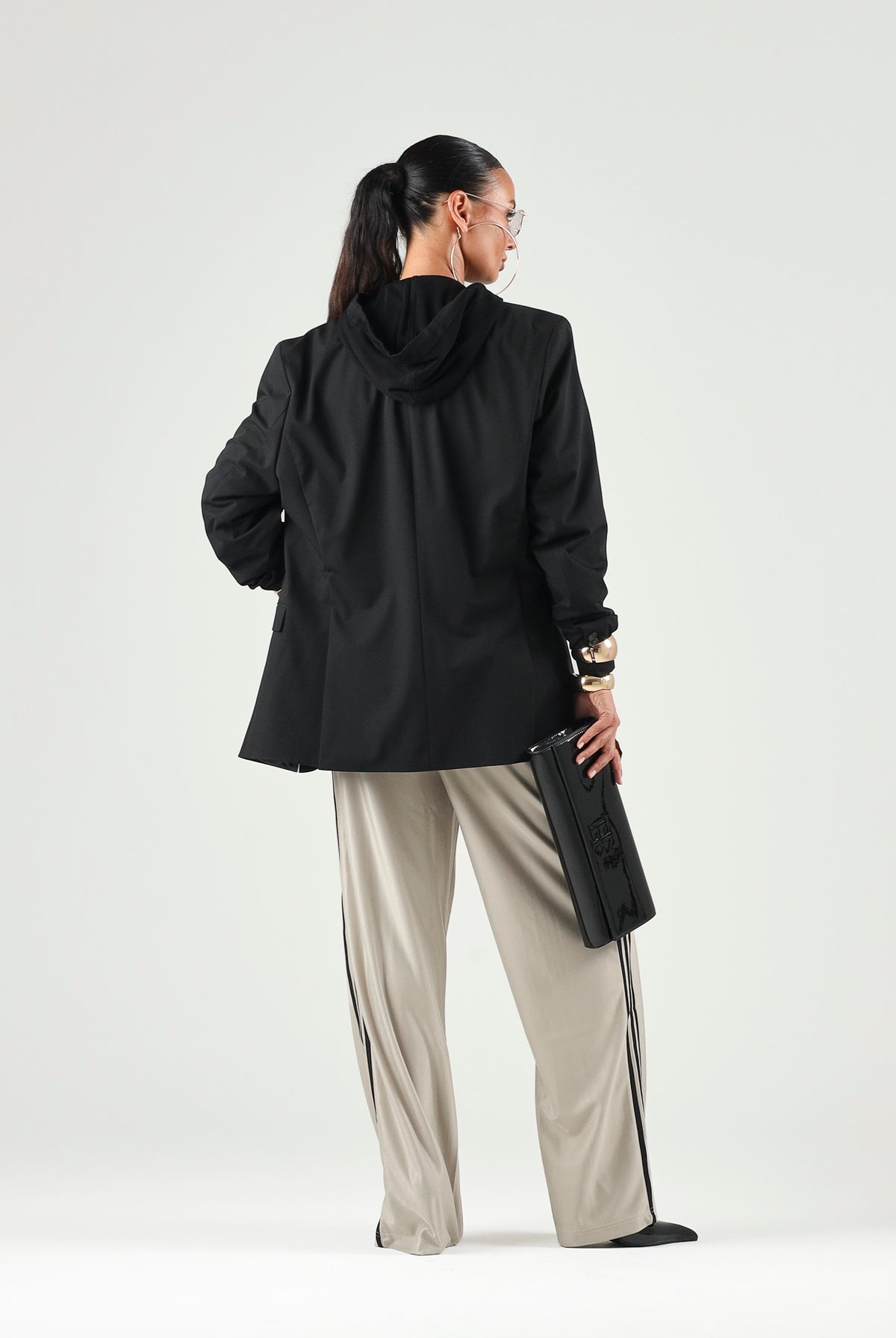 ADIDAS ORIGINALS Pantaloni FIREBIRD beige/nero da donna con 3-Stripes laterali a contrasto effetto acetato KS9974 . ADIDAS ORIGINALS