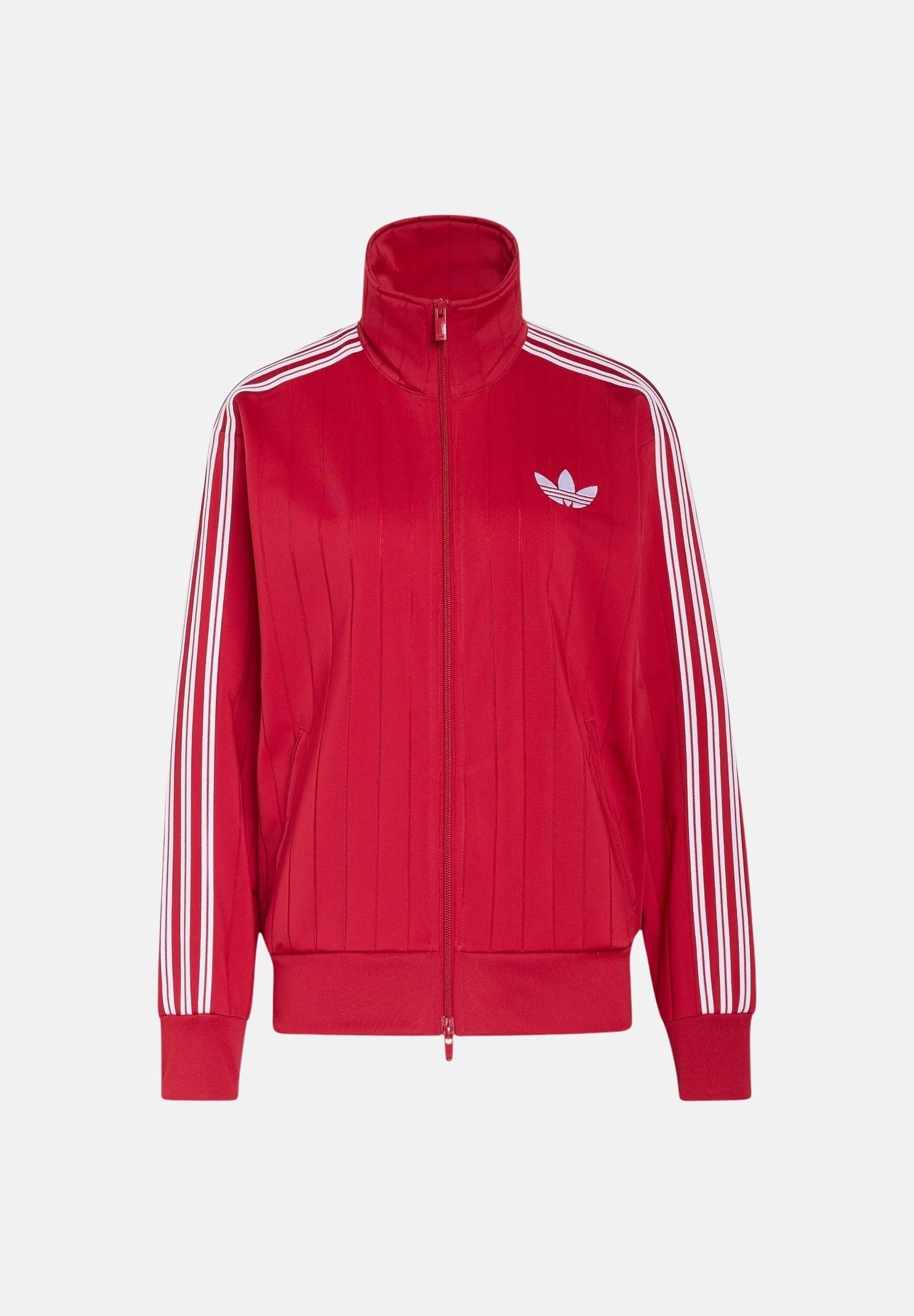 ADIDAS ORIGINALS Felpa PINSTRIPE con zip victory red, rossa e bianca, da donna KS9984 . ADIDAS ORIGINALS
