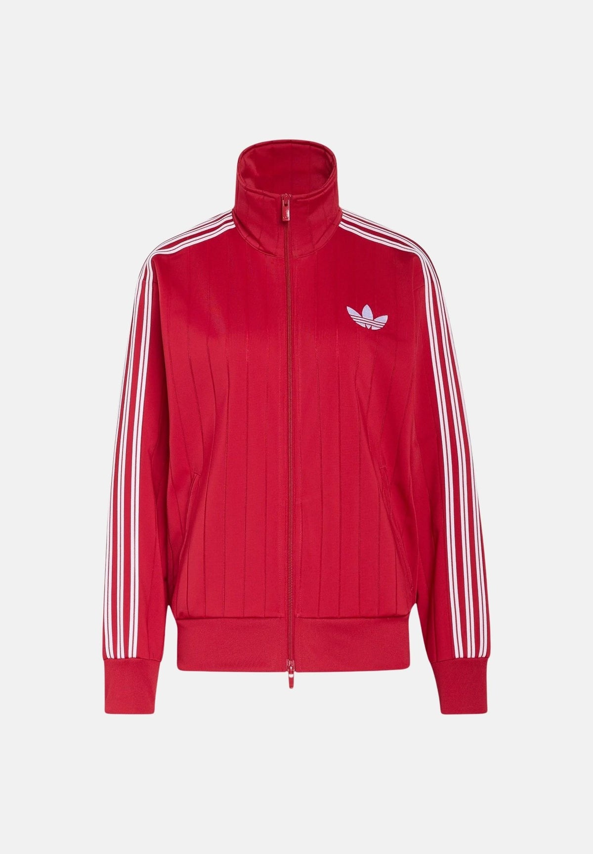 ADIDAS ORIGINALS Felpa PINSTRIPE con zip victory red, rossa e bianca, da donna KS9984 . ADIDAS ORIGINALS