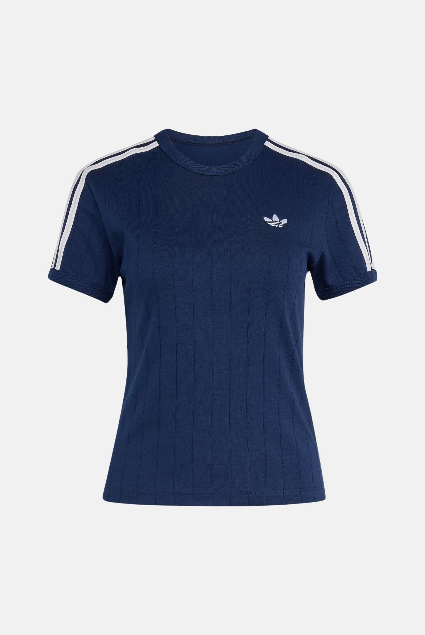 ADIDAS ORIGINALS T-shirt PINSTRIPE SLIM indigo-blu da donna con motivo gessato KS9992 . ADIDAS ORIGINALS