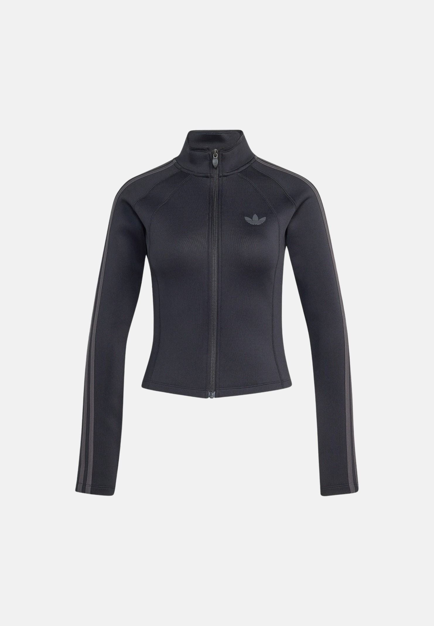 ADIDAS ORIGINALS Felpa con zip TRACK TOP SST 2.0 nera da donna a collo alto KT1780 . ADIDAS ORIGINALS