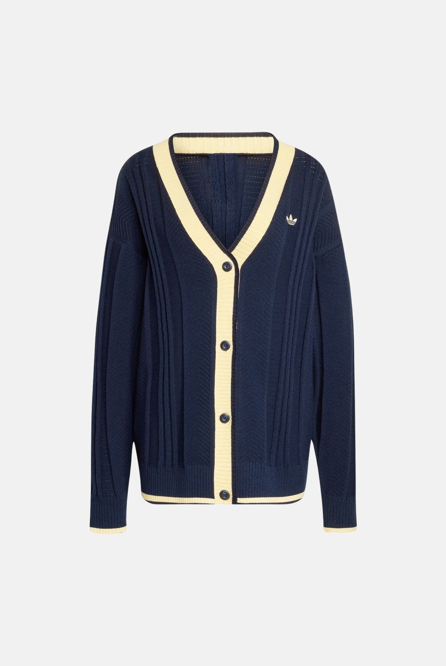 ADIDAS ORIGINALS Cardigan in maglia a trecce, color navy da donna KT1859 . ADIDAS ORIGINALS