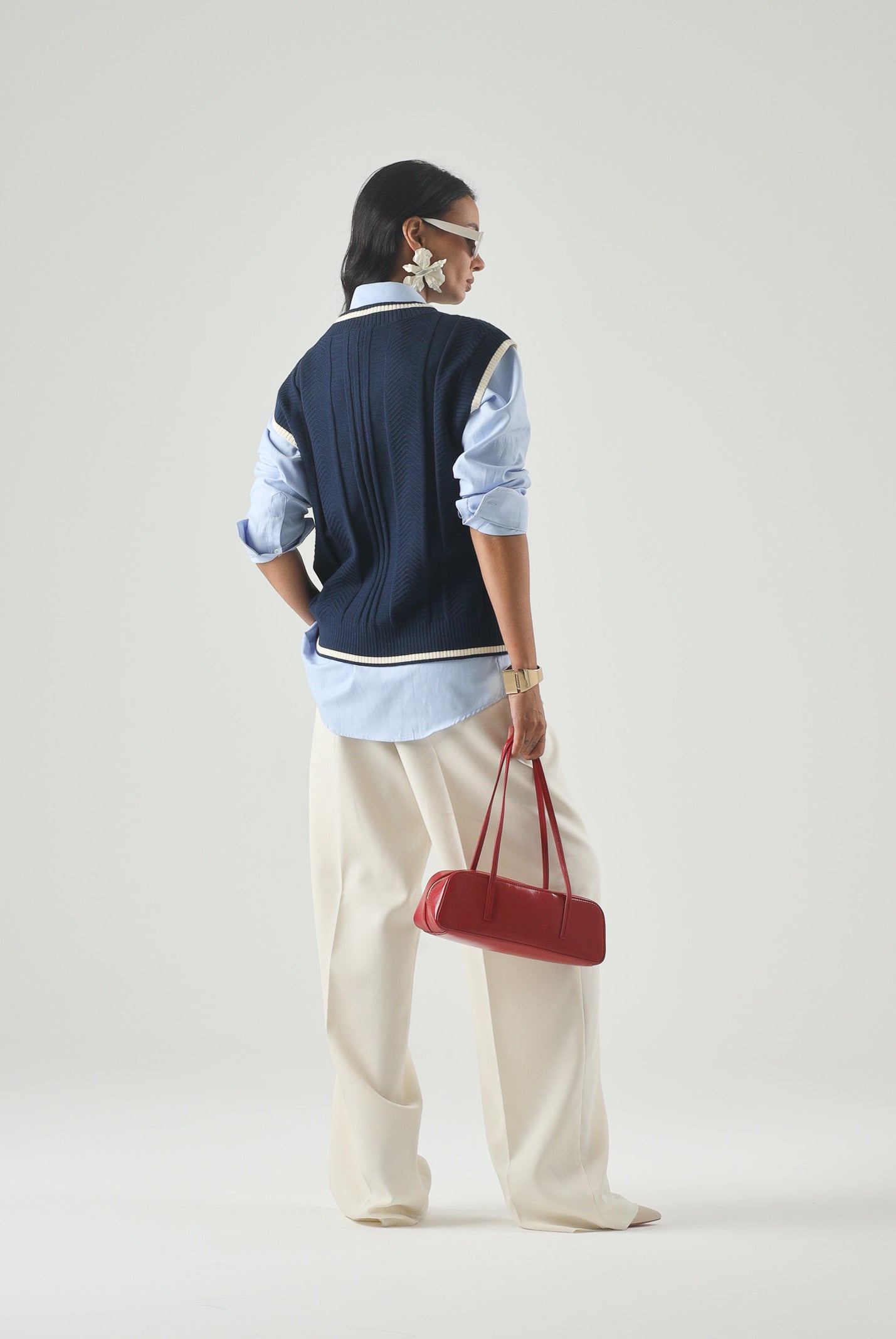 ADIDAS ORIGINALS Gilet CABLE KNIT indigo blu notte da donna con motivo a trecce <BR/> KT1861 . ADIDAS ORIGINALS