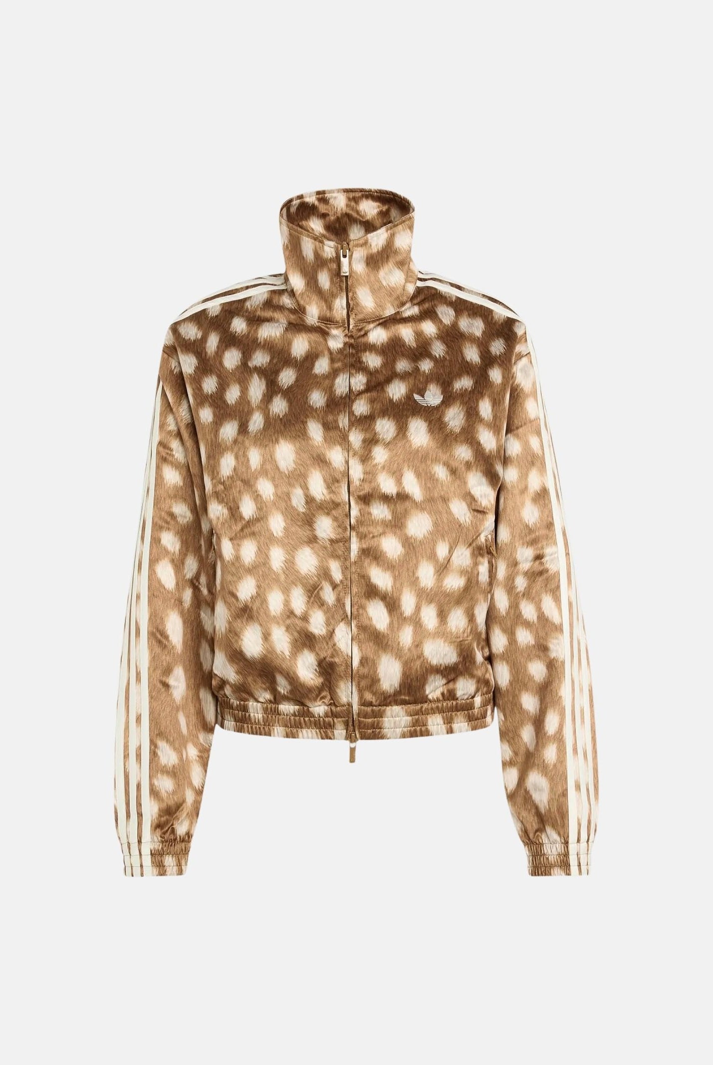ADIDAS ORIGINALS Felpa ANIMAL PRINT FIREBIRD brown dessert beige con motivo animalier da donna KT2143 . ADIDAS ORIGINALS