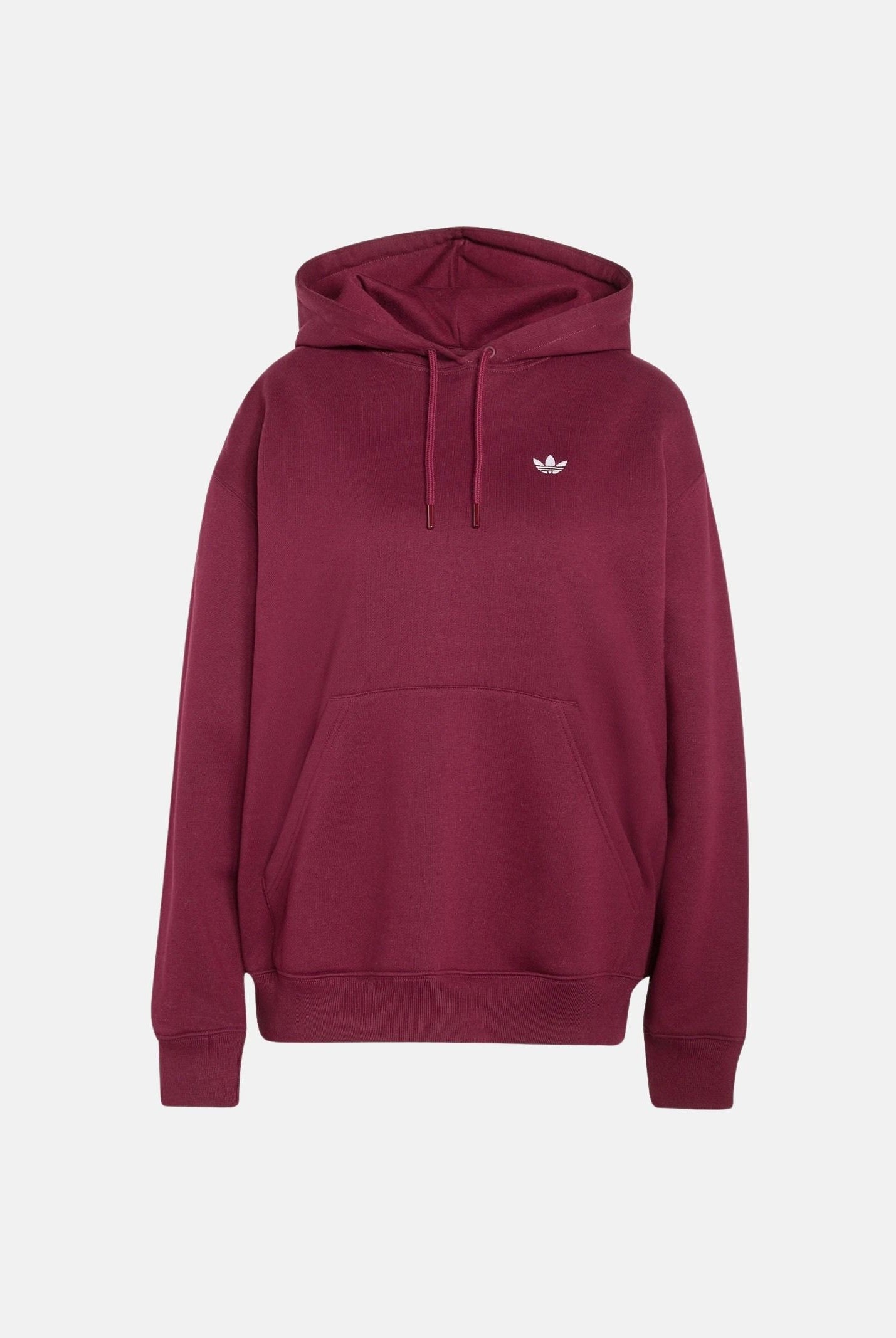 ADIDAS ORIGINALS Felpa ESSENTIALS OVERSIZE Maroon bordeaux da donna in tinta unita KT2274 . ADIDAS ORIGINALS