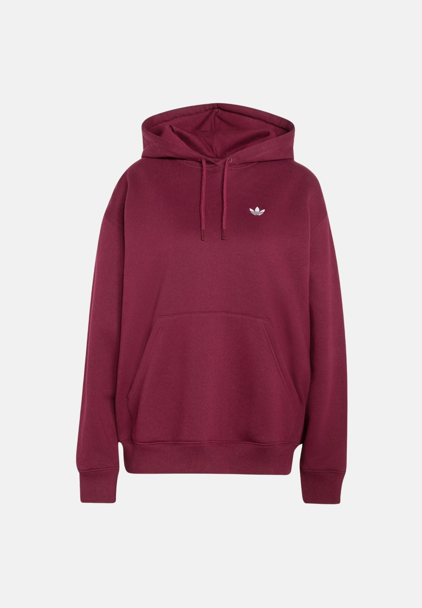 ADIDAS ORIGINALS Felpa ESSENTIALS OVERSIZE Maroon bordeaux da donna in tinta unita KT2274 . ADIDAS ORIGINALS