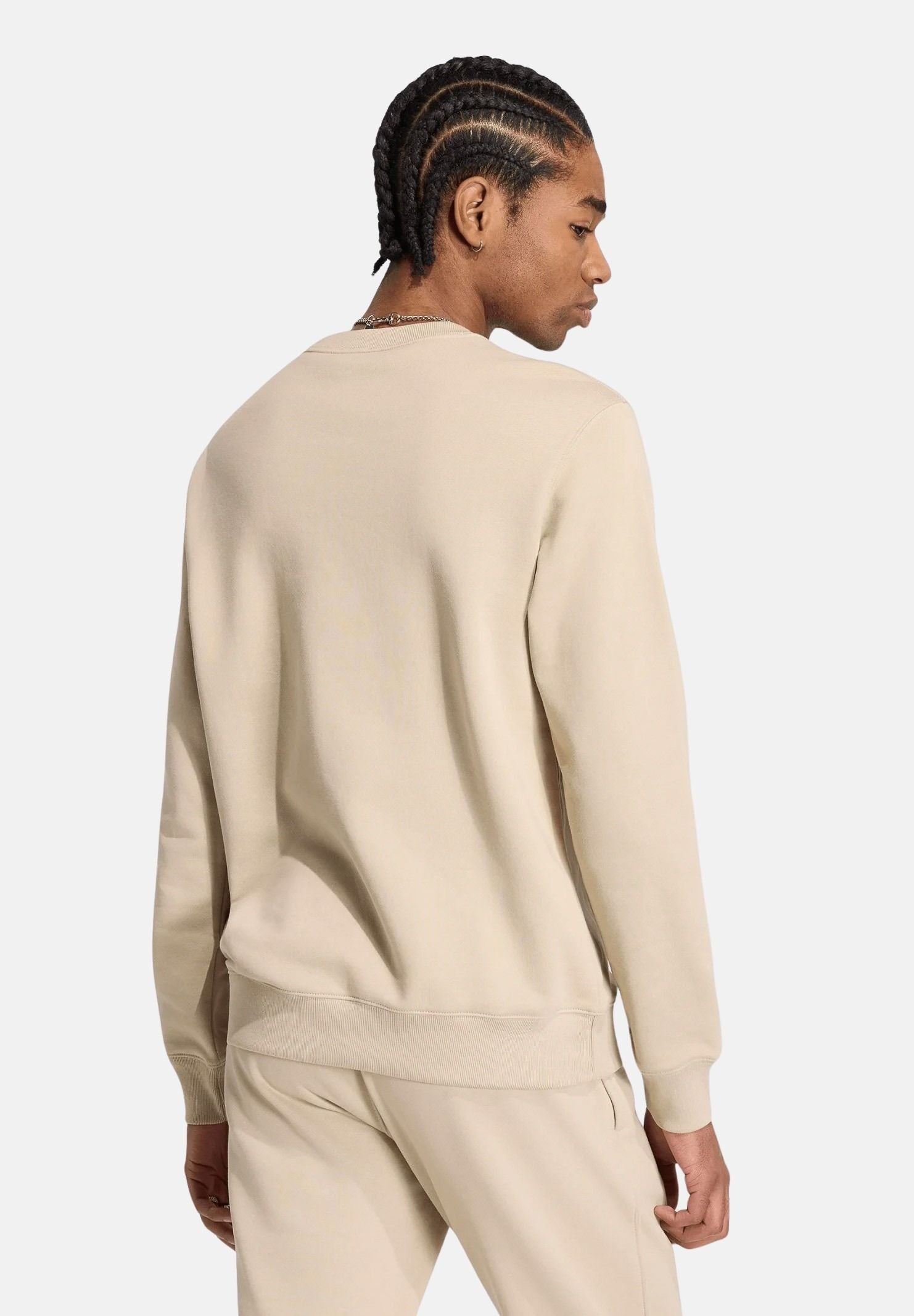 ADIDAS ORIGINALS Felpa TREFOIL ESSENTIALS CREW, colore KHAKI beige chiaro da uomo KT2451 . ADIDAS ORIGINALS