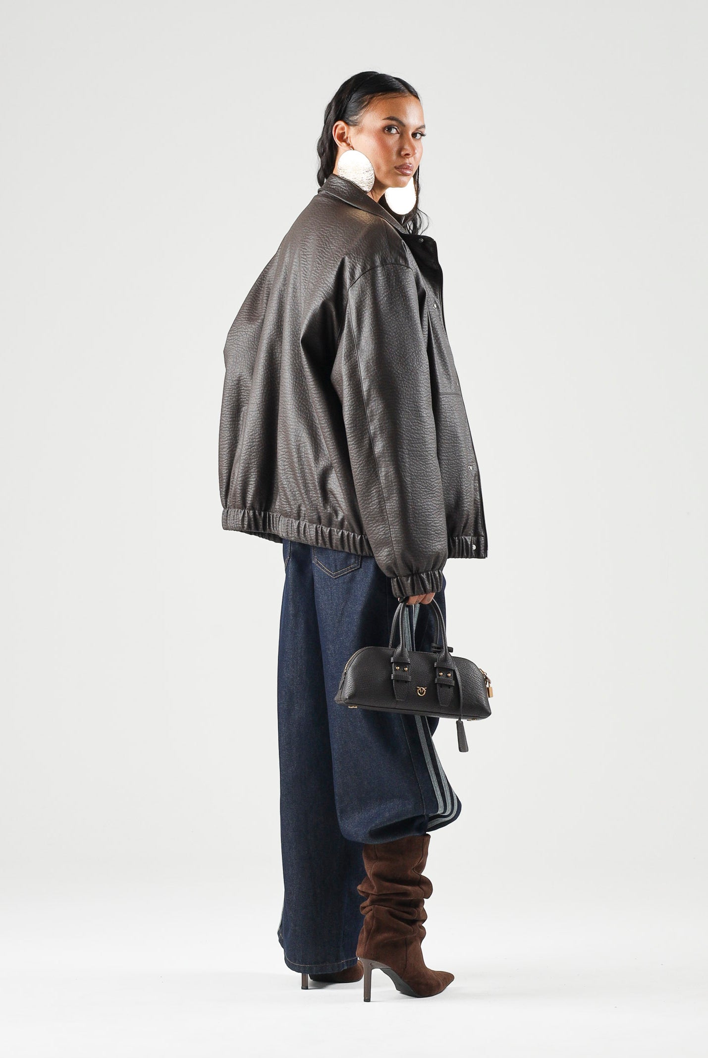 ADIDAS ORIGINALS Jeans ADIBREAK MID RISE WIDE LEG indigo blu da donna con 3-Stripes laterali KT2650 . ADIDAS ORIGINALS
