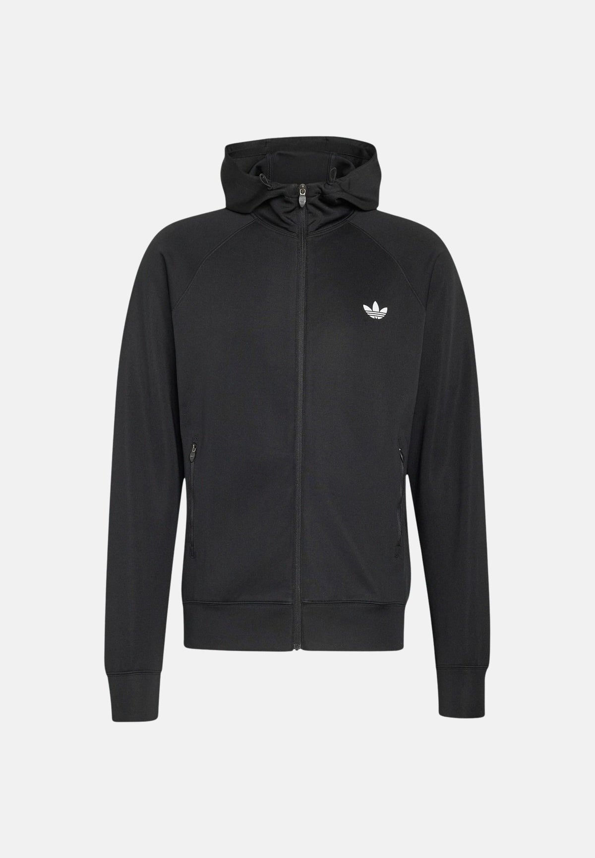 ADIDAS ORIGINALS Felpa con zip TREFOIL ESSENTIALS SPACER nera da uomo con cappuccio KT4620 . ADIDAS ORIGINALS