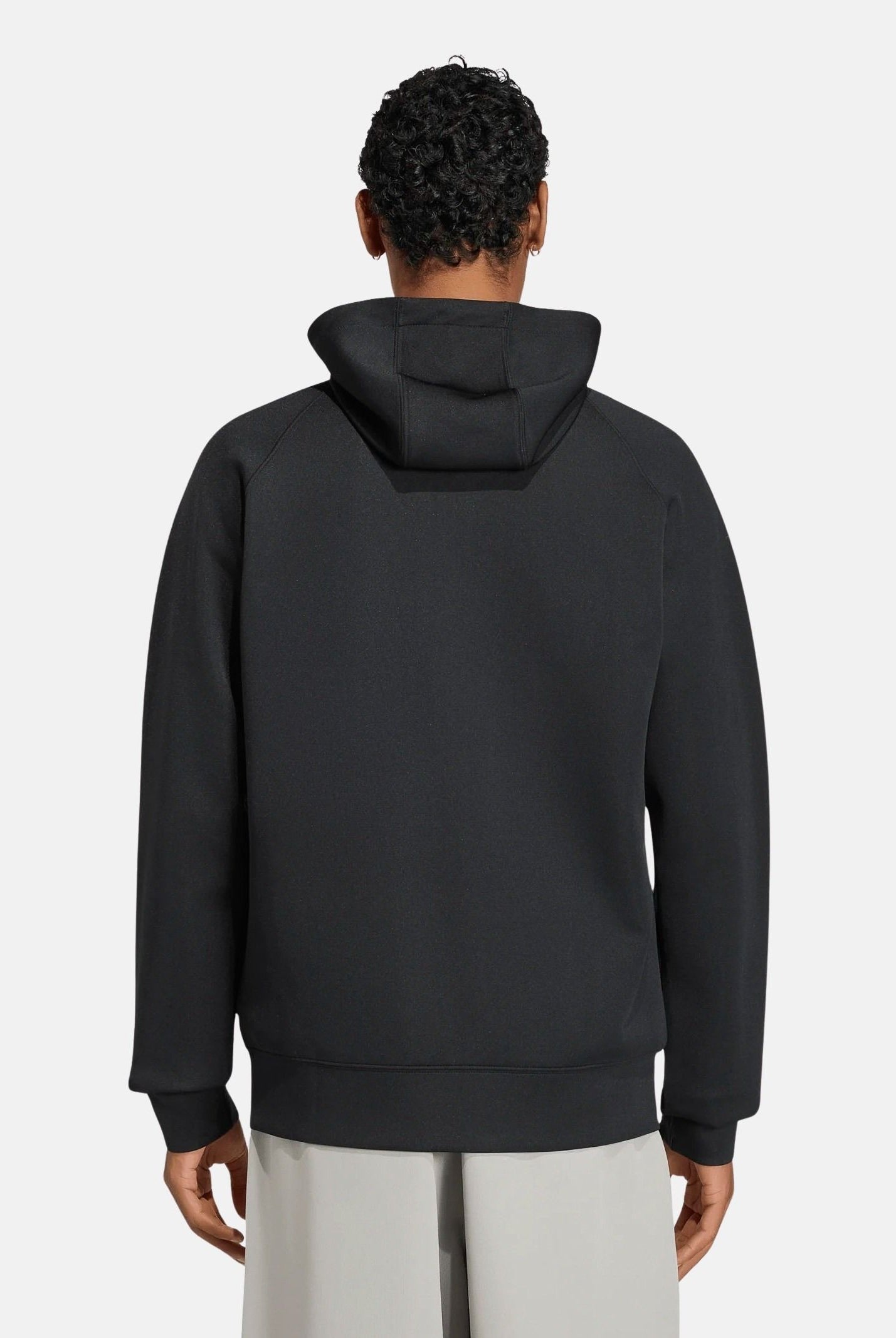 ADIDAS ORIGINALS Felpa TREFOIL ESSENTIALS SPACER nera da uomo con cappuccio KT4620 . ADIDAS ORIGINALS