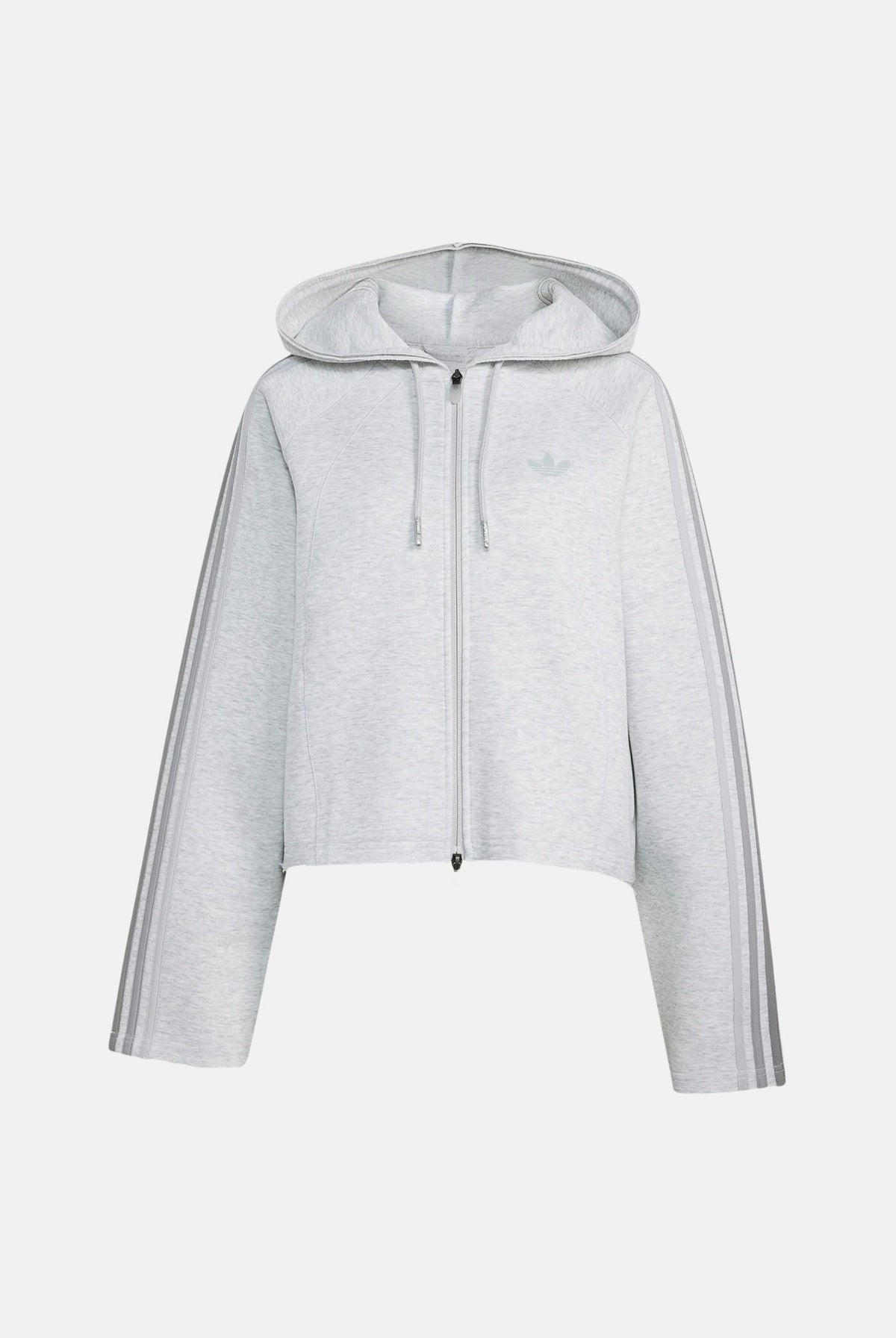 ADIDAS ORIGINALS Felpa con zip SST 2.0 Light Grey grigio chiaro da donna con iconiche 3-Stripes a contrasto. KT4690 . ADIDAS ORIGINALS