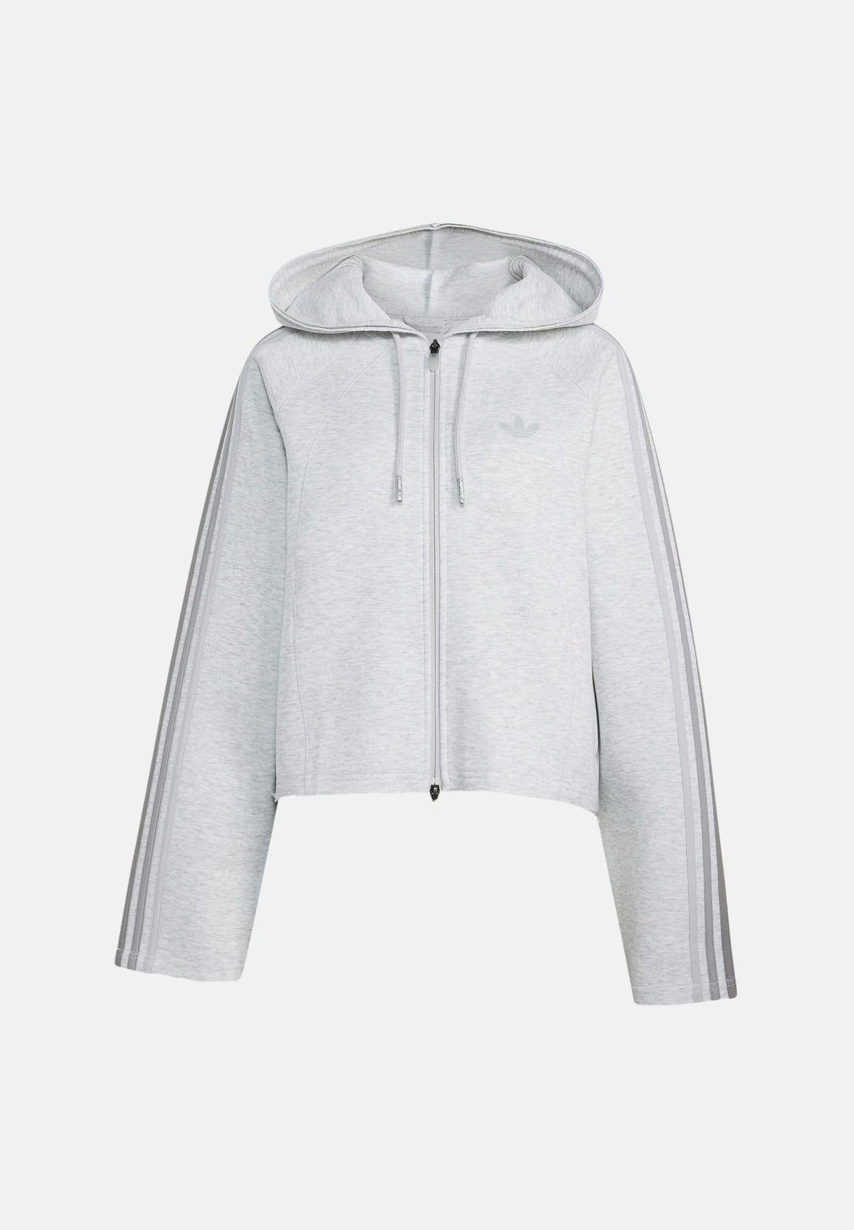 ADIDAS ORIGINALS Felpa con zip SST 2.0 Light Grey grigio chiaro da donna con iconiche 3-Stripes a contrasto. KT4690 . ADIDAS ORIGINALS