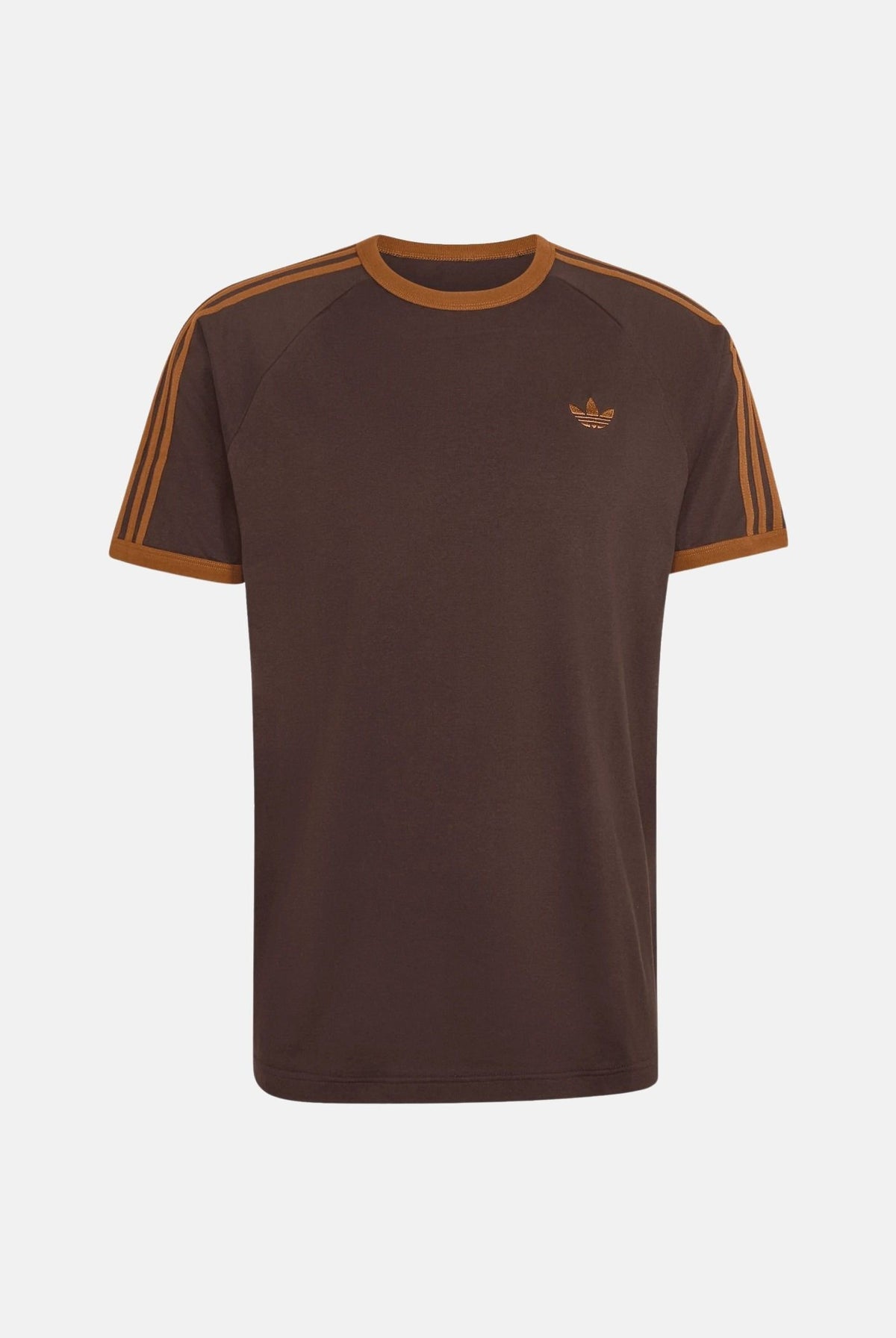 ADIDAS ORIGINALS T-shirt 3-STRIPES Aurora Coffee-bronzo da uomo con 3-stripes iconiche KT5054 . ADIDAS ORIGINALS