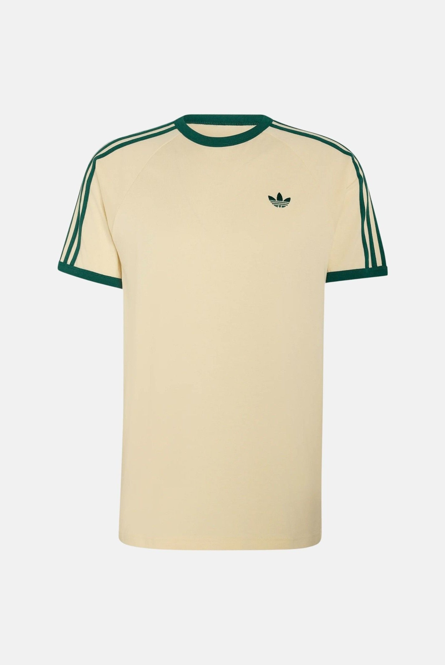 ADIDAS ORIGINALS T-shirt 3-STRIPES Warm Vanilla da uomo con logo iconico KT5058 . ADIDAS ORIGINALS