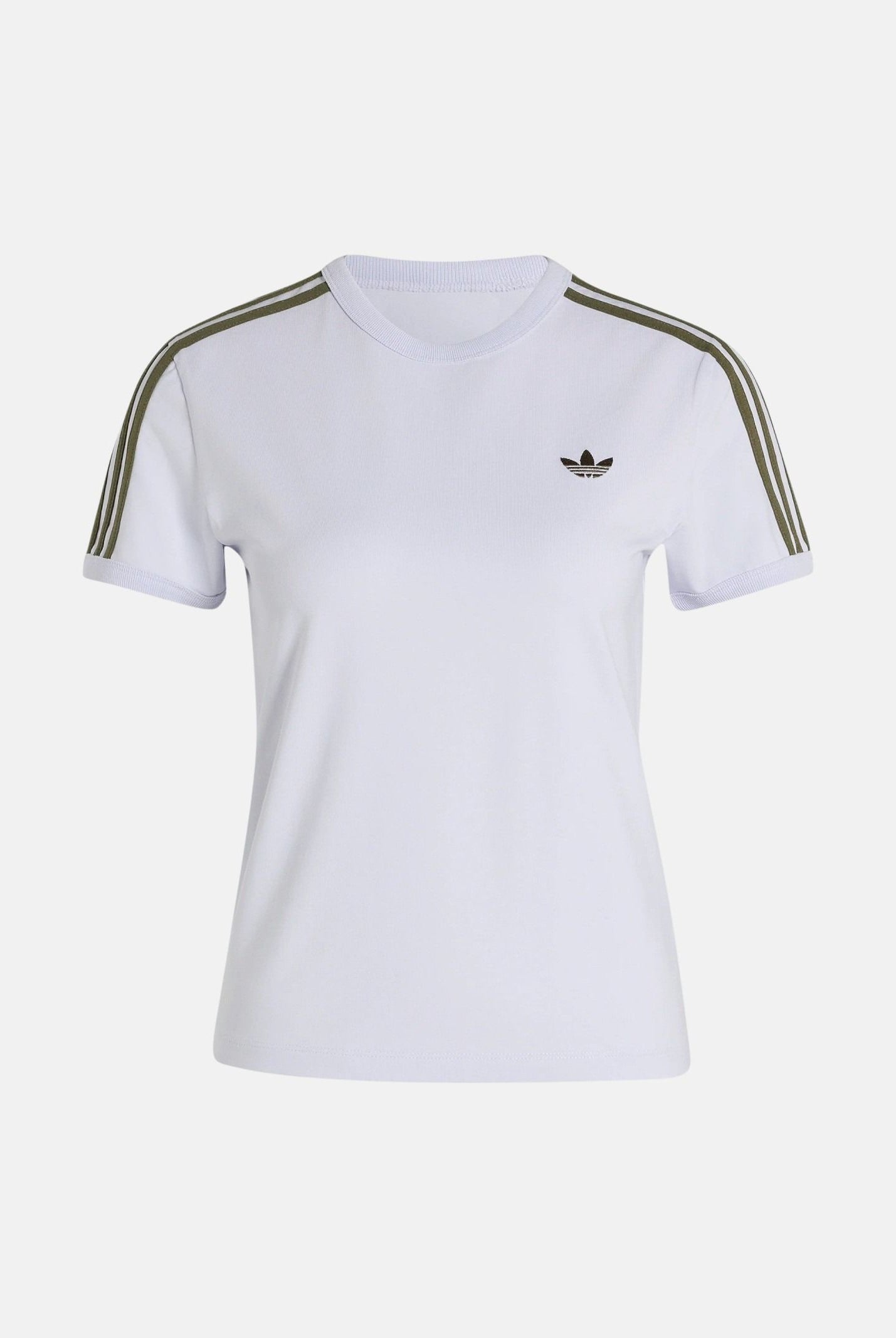 ADIDAS ORIGINALS T-shirt 3 STRIPES SLIM TEE Eropur Olys lilla e verde da donna KU8191 . ADIDAS ORIGINALS