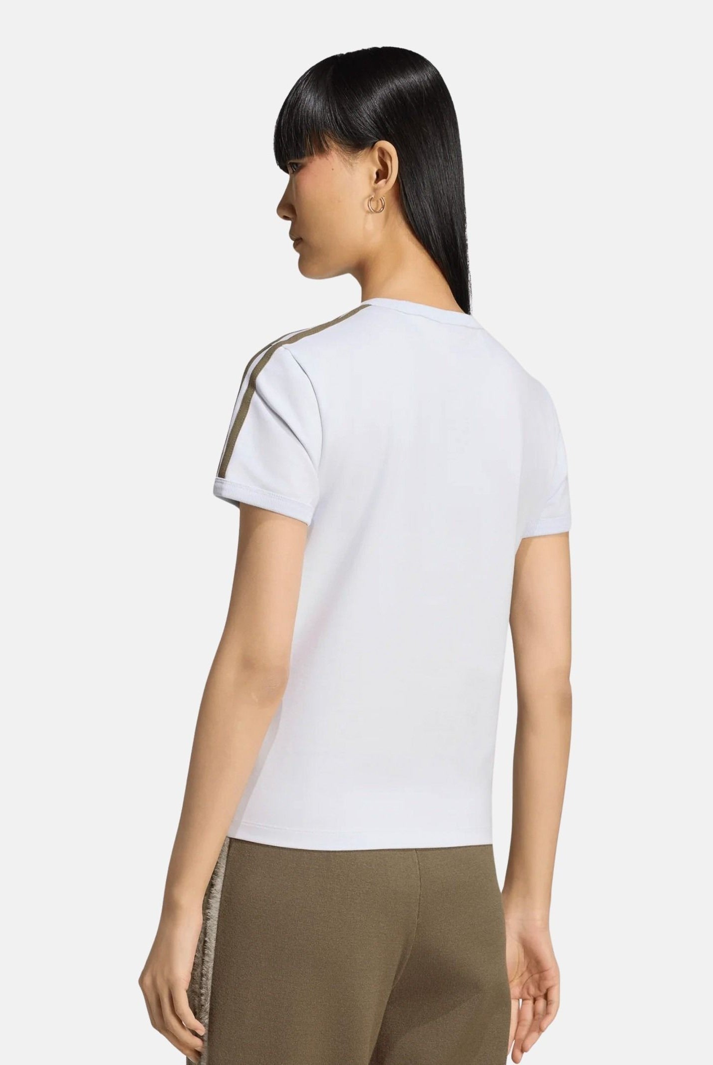 ADIDAS ORIGINALS T-shirt 3 STRIPES SLIM TEE Eropur Olys lilla e verde da donna KU8191 . ADIDAS ORIGINALS