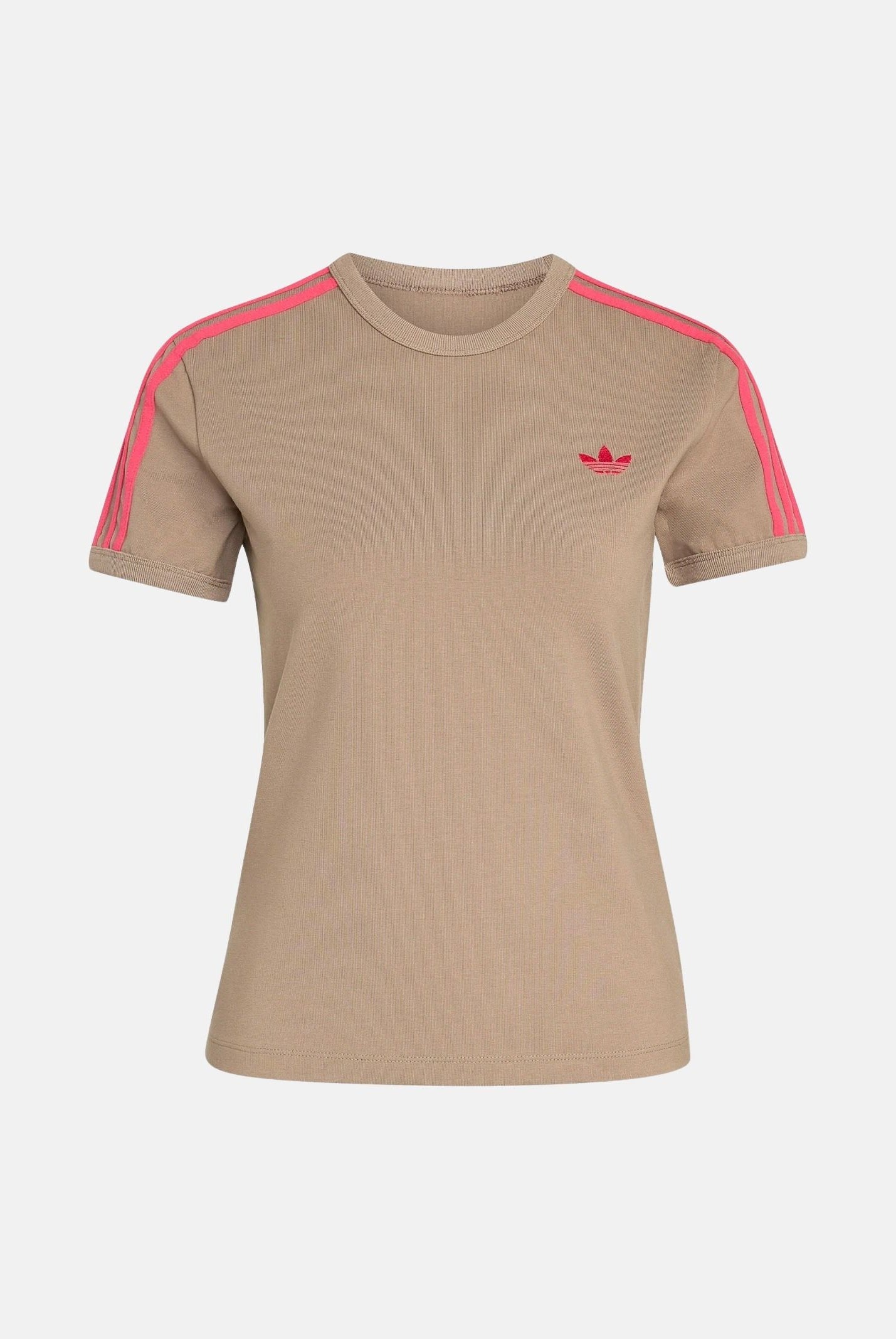 ADIDAS ORIGINALS T-shirt 3 STRIPES SLIM TEE Khaki Six-beige da donna KU8192 . ADIDAS ORIGINALS