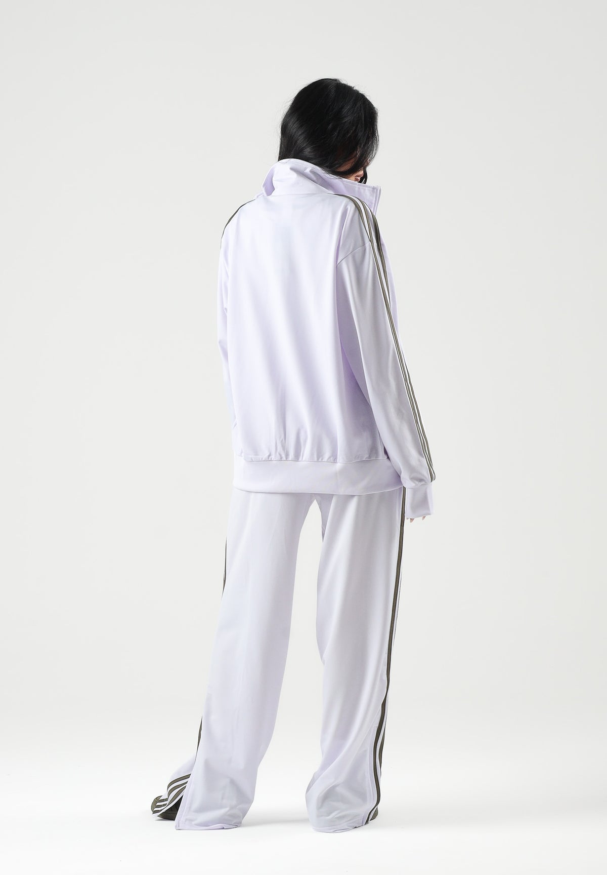 ADIDAS ORIGINALS Felpa con zip FIREBIRD lilla da donna con 3-stripes iconiche e mini logo KU8195 . ADIDAS ORIGINALS