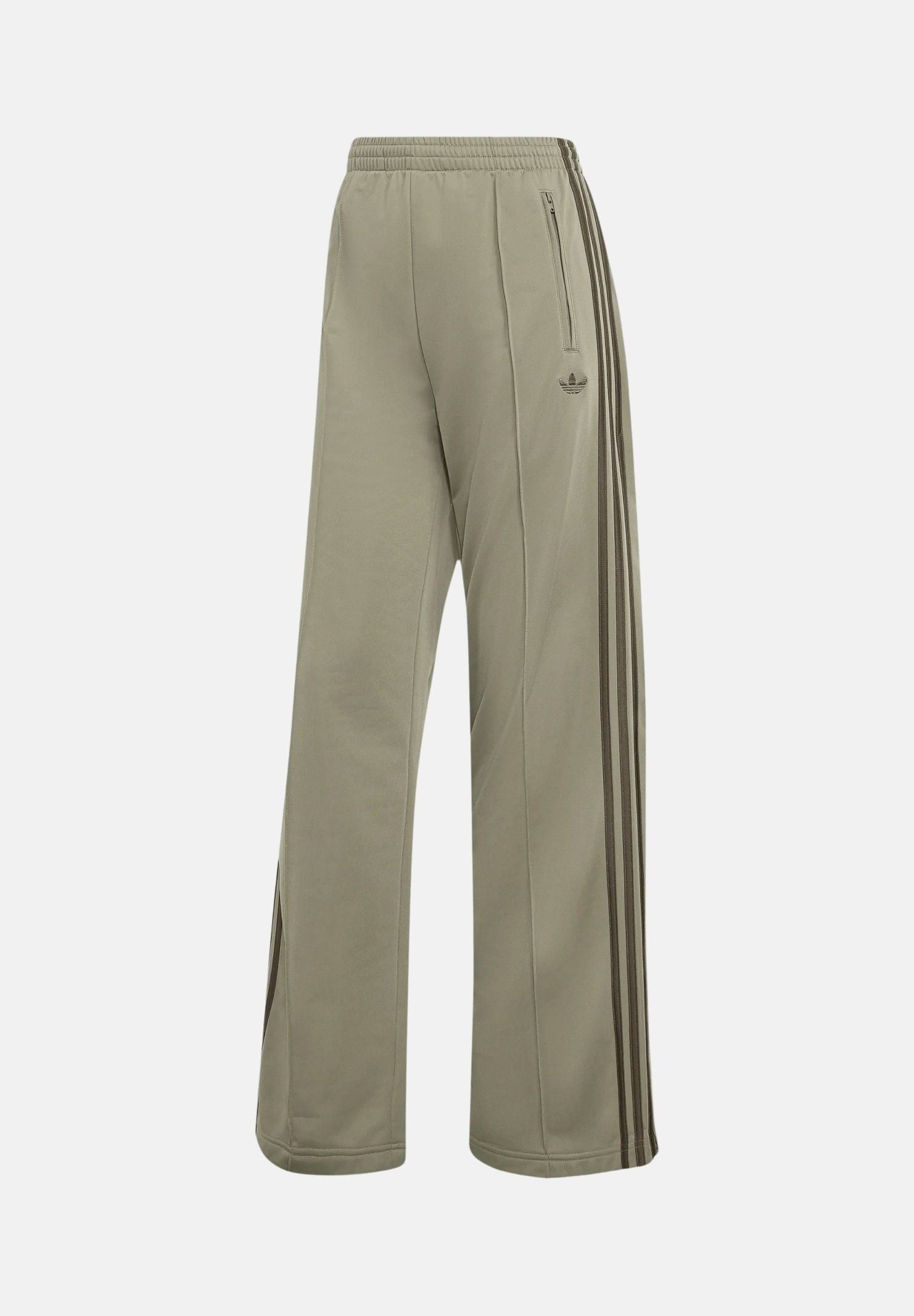 ADIDAS ORIGINALS Pantaloni FIREBIRD LOOSE Silver Pebble / beige e marrone da donna con iconiche 3-Stripes laterali KV2235 . ADIDAS ORIGINALS