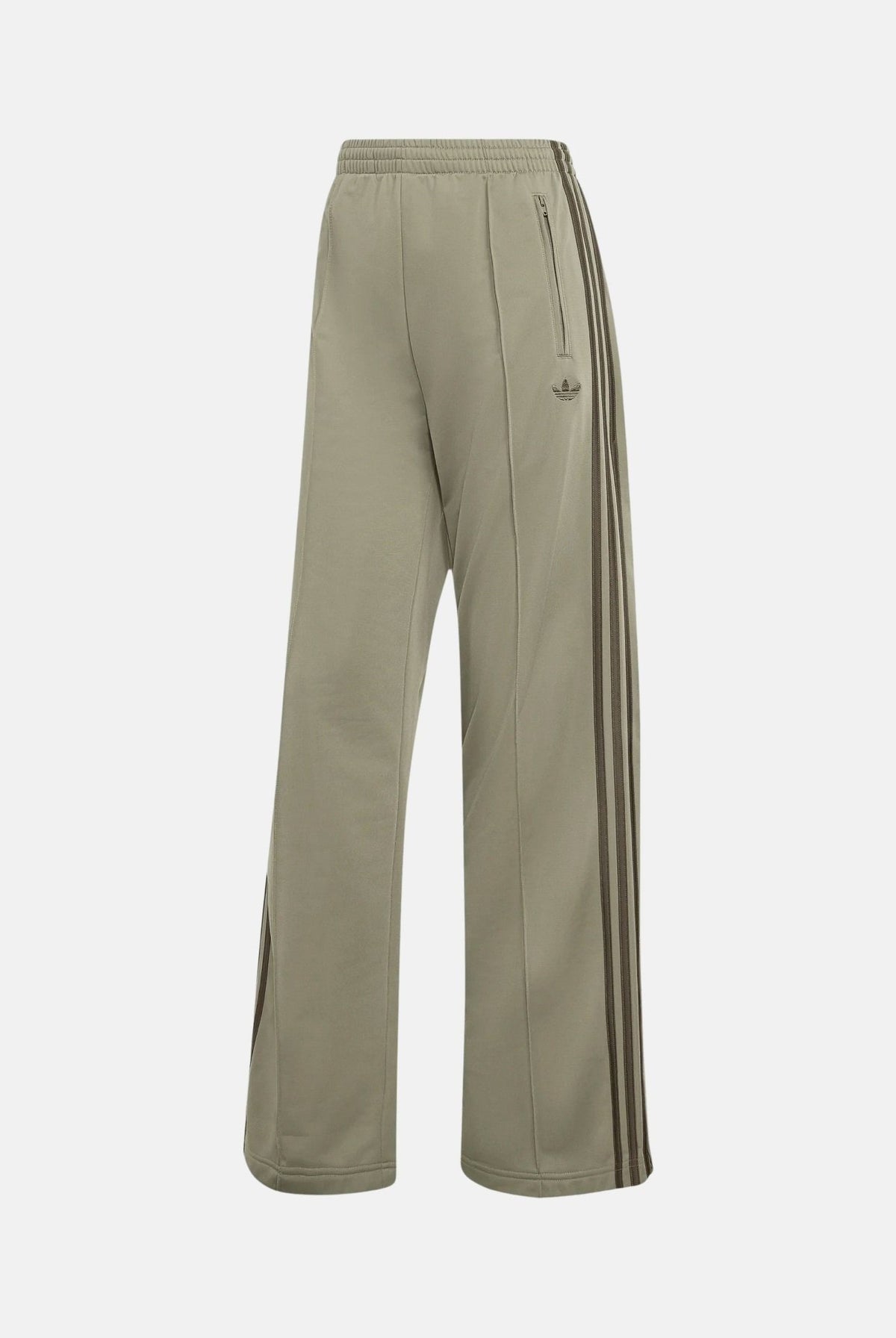ADIDAS ORIGINALS Pantaloni FIREBIRD LOOSE Silver Pebble-verde fango da donna con iconiche 3-Stripes laterali KV2235 . ADIDAS ORIGINALS