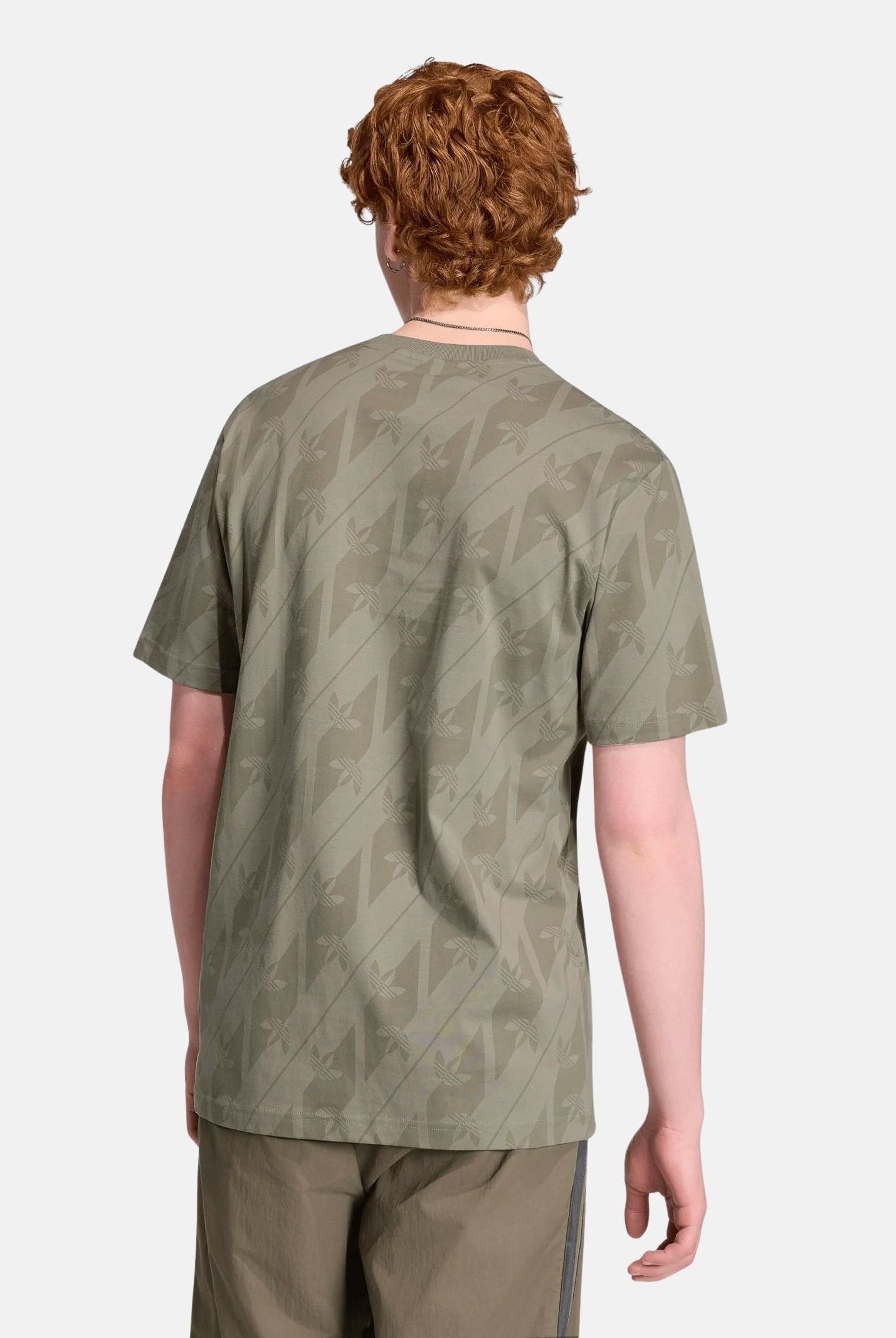 ADIDAS ORIGINALS T-shirt MONOGRAM silver-beige da uomo con fantasia monogram all-over. KV7268 . ADIDAS ORIGINALS