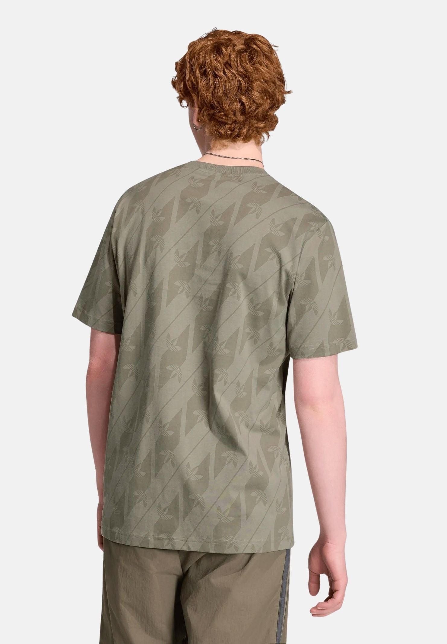 ADIDAS ORIGINALS T-shirt MONOGRAM silver-beige da uomo con fantasia monogram all-over. KV7268 . ADIDAS ORIGINALS