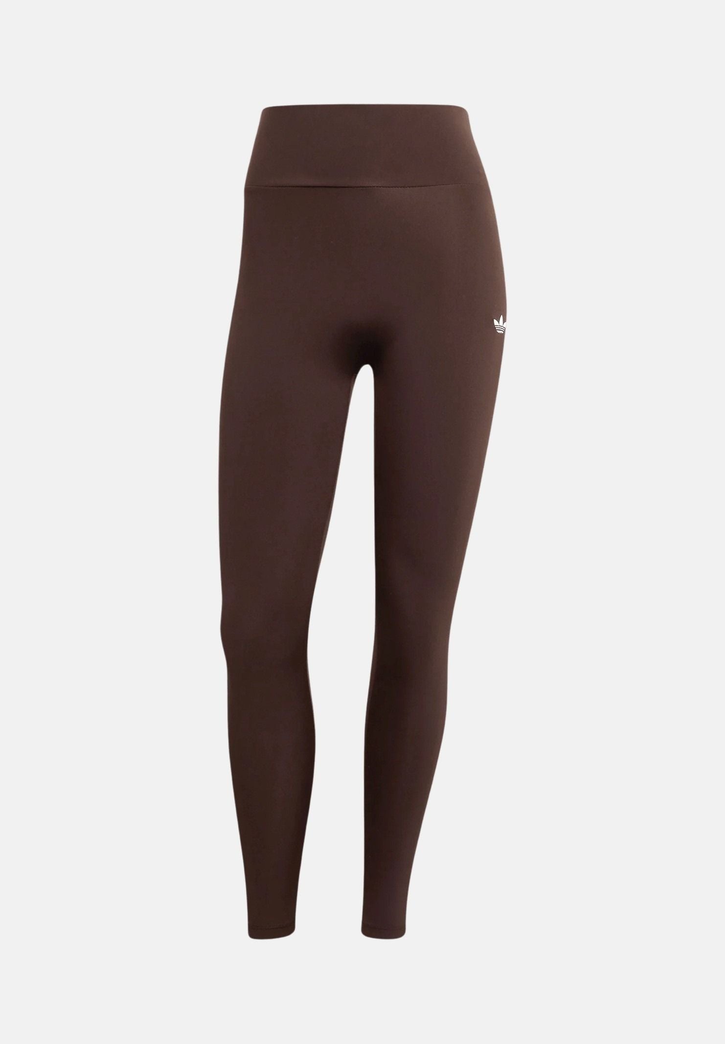 ADIDAS ORIGINALS Leggings ESSENTIALS POLYESTER aurora coffè marrone da donna con vita alta e piccolo logo Trefoil. KV9150 . ADIDAS ORIGINALS