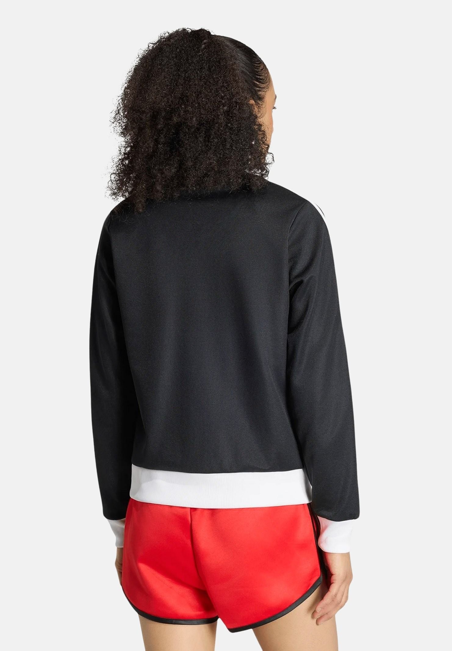 DIDAS ORIGINALS Felpa CLASSIC TRACK TOP nero da donna con iconiche 3-Stripes a contrasto KV9560 . ADIDAS ORIGINALS