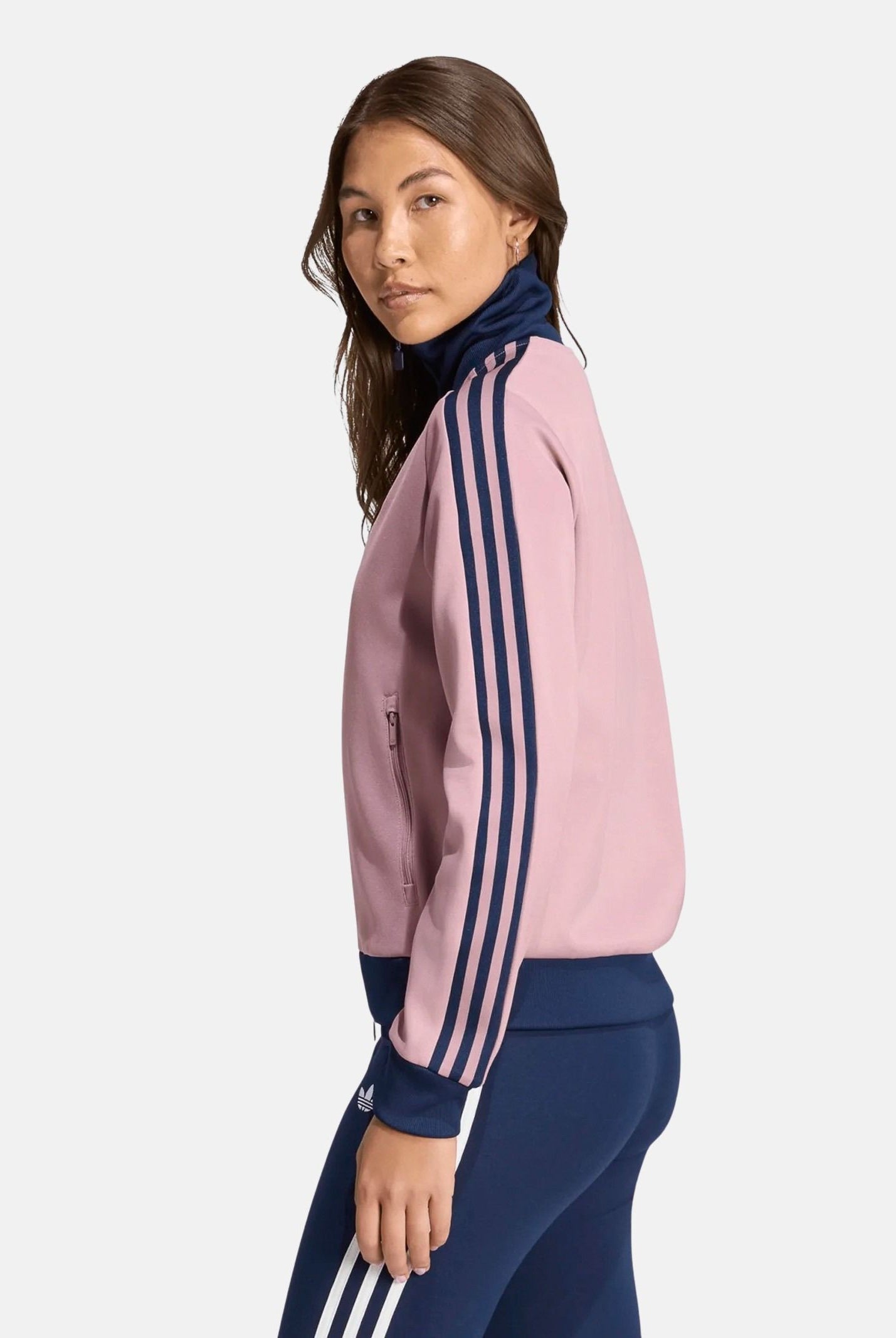 ADIDAS ORIGINALS Felpa CLASSIC TRACK TOP Magic Mauve malva da donna con chiusura zip e dettagli a contrasto. KV9562 . ADIDAS ORIGINALS