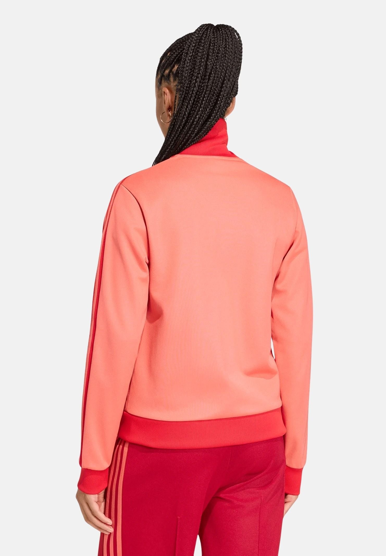 ADIDAS ORIGINALS Felpa BECKENBAUER con zip corallo/salmone da donna <BR/> KV9564 . ADIDAS ORIGINALS