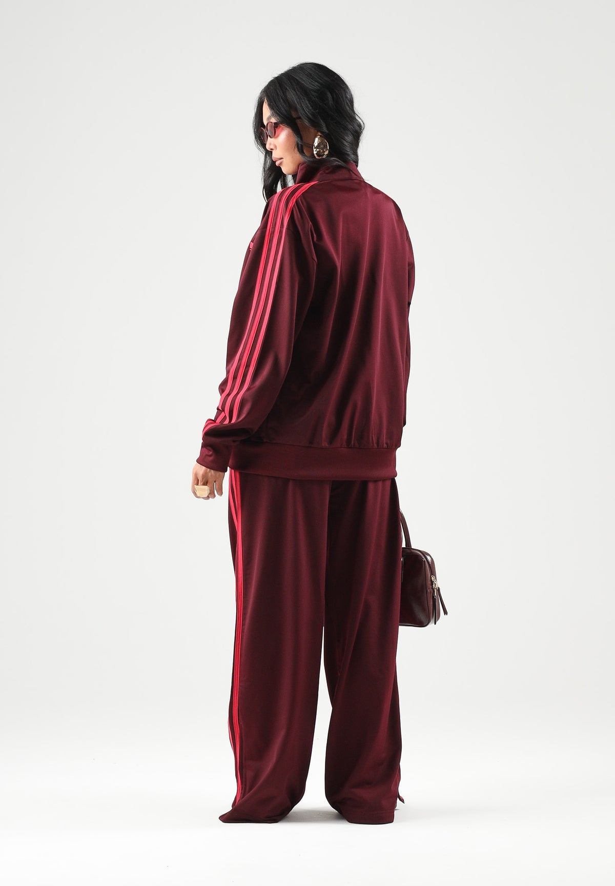 ADIDAS ORIGINALS Felpa con zip FIREBIRD TRACK TOP LOOSE maroon boreaux da donna KW0226 . ADIDAS ORIGINALS