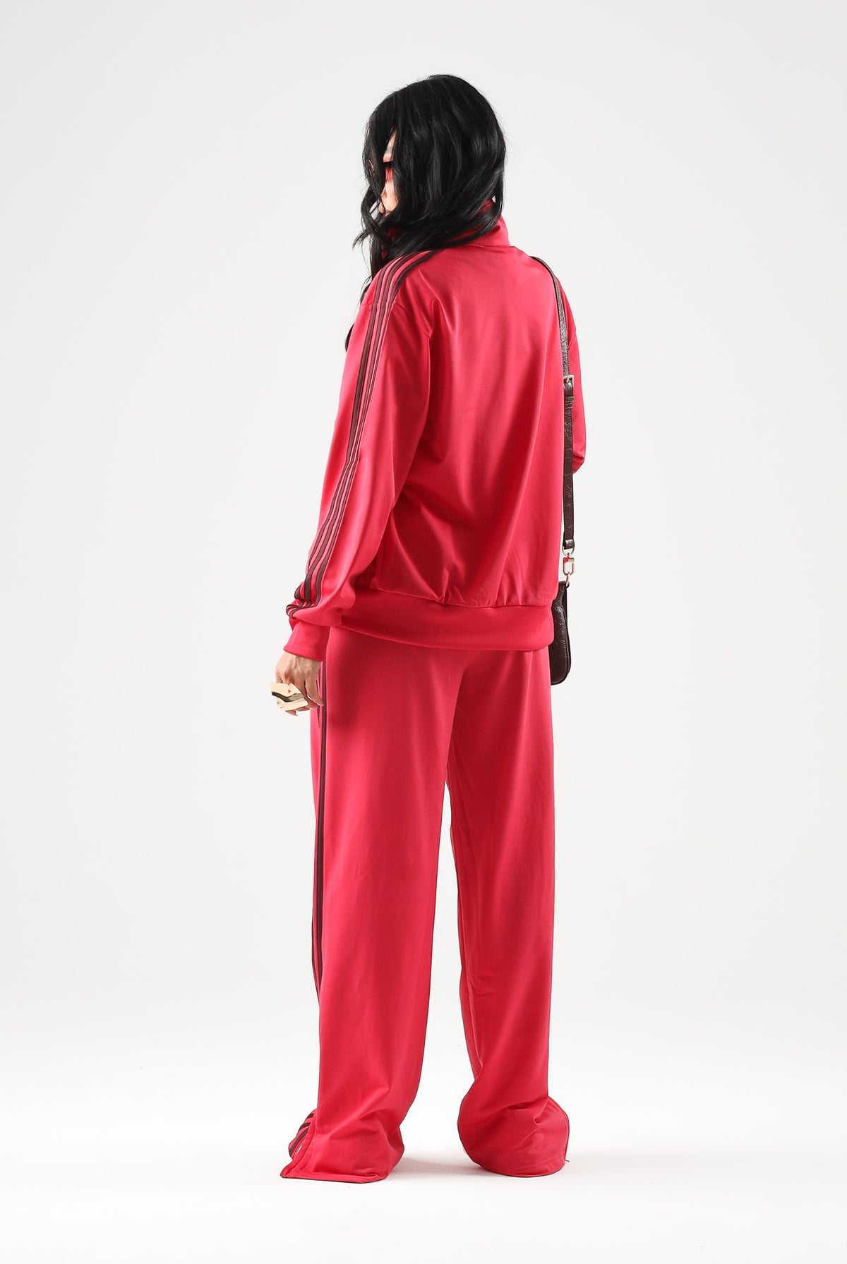 ADIDAS ORIGINALS Pantaloni FIREBIRD LOOSE Maroon rosa acceso e bordeaux da donna. KW0228 . ADIDAS ORIGINALS