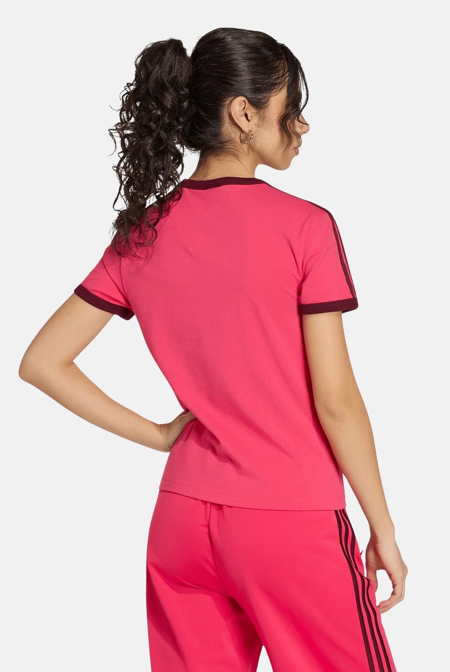 ADIDAS ORIGINALST-shirt 3-Stripes Vivid Red / Bordeaux rosso donna. KW0234 . ADIDAS ORIGINALS