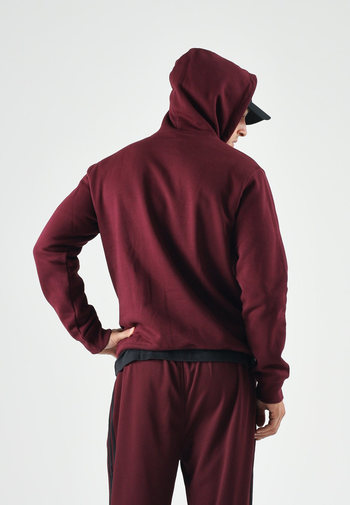 ADIDAS ORIGINALS Felpa con cappuccio TREFOIL ESSENTIAS HOODIE marron bordeaaux da uomo<BR/> KW5048 . ADIDAS ORIGINALS
