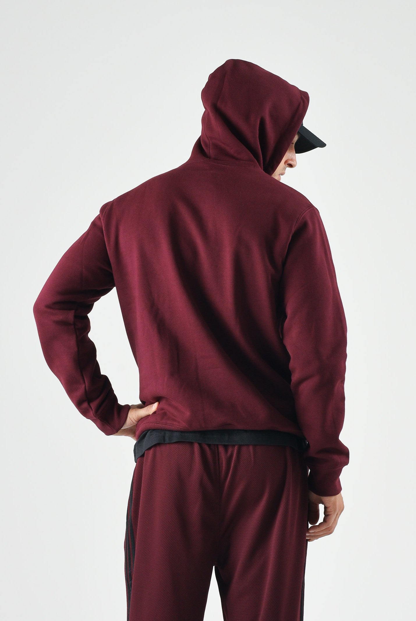 ADIDAS ORIGINALS Felpa TREFOIL ESSENTIAS HOODIE marron bordeaaux da uomo<BR/> KW5048 . ADIDAS ORIGINALS