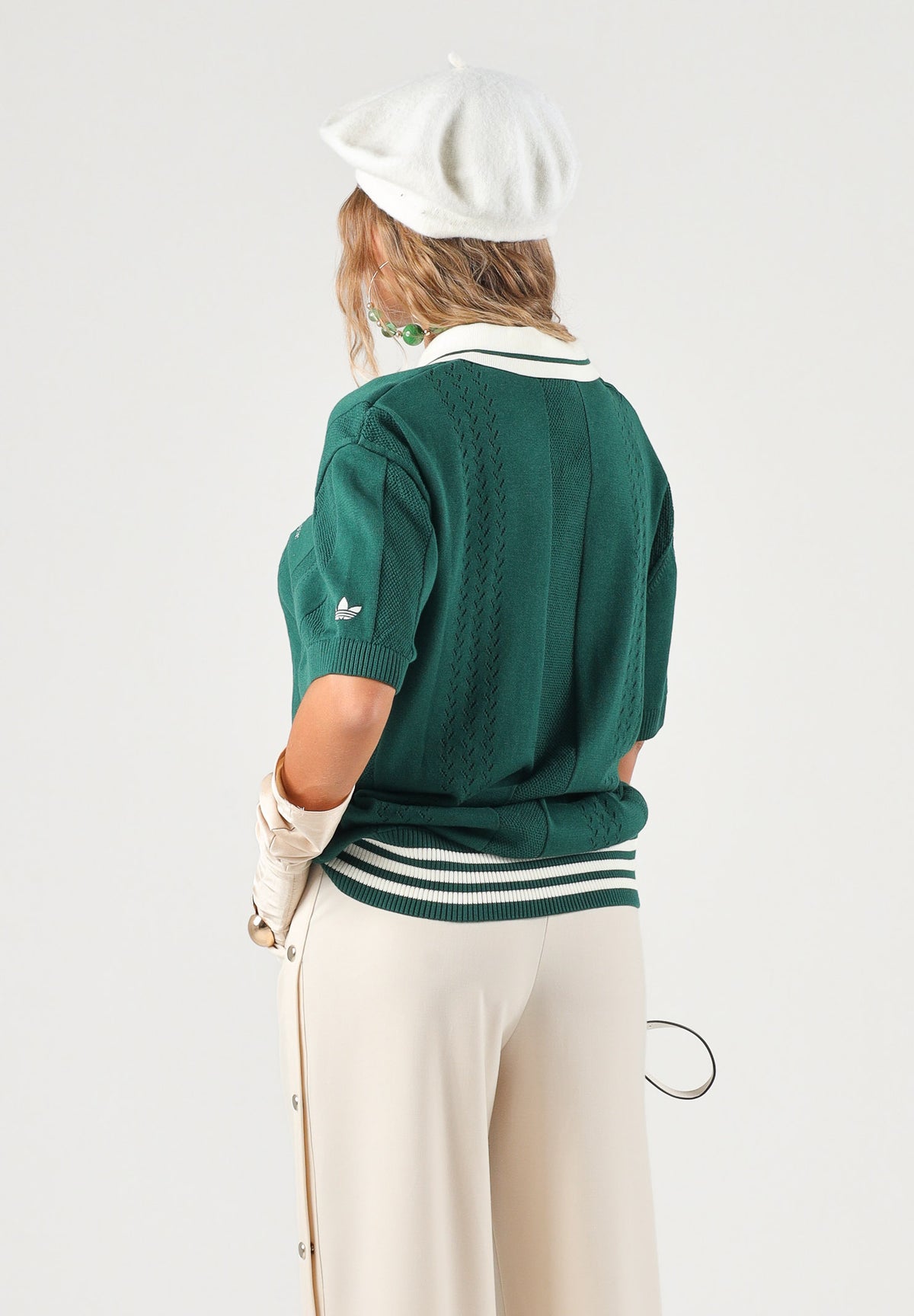 ADIDAS ORIGINALS Polo RUGBY KNIT verde per uomo e donna KW5681 . ADIDAS ORIGINALS