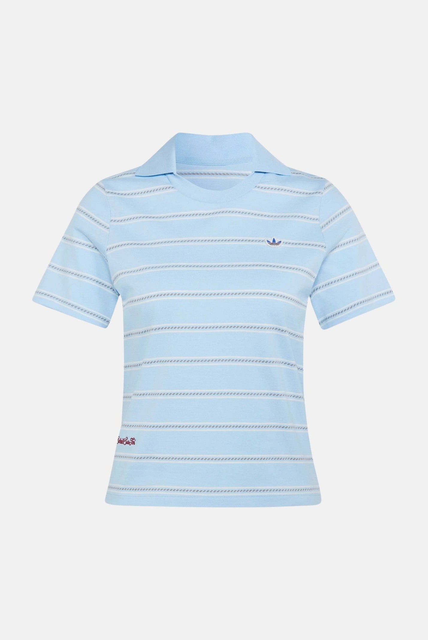 ADIDAS ORIGINALS Polo ADICOLOR azzurra da donna con motivo a righe KX0740 . ADIDAS ORIGINALS