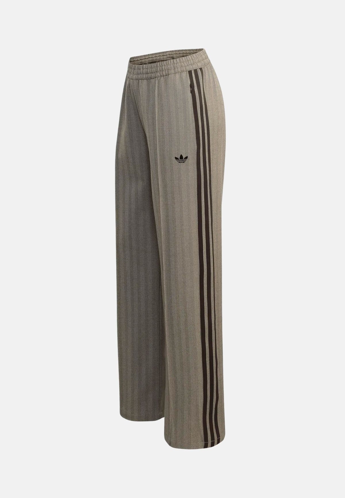 ADIDAS ORIGINALS Pantaloni TRACKPANT OG TWEED marrone chiaro e grigio da donna con bande laterali KX1869 . ADIDAS ORIGINALS