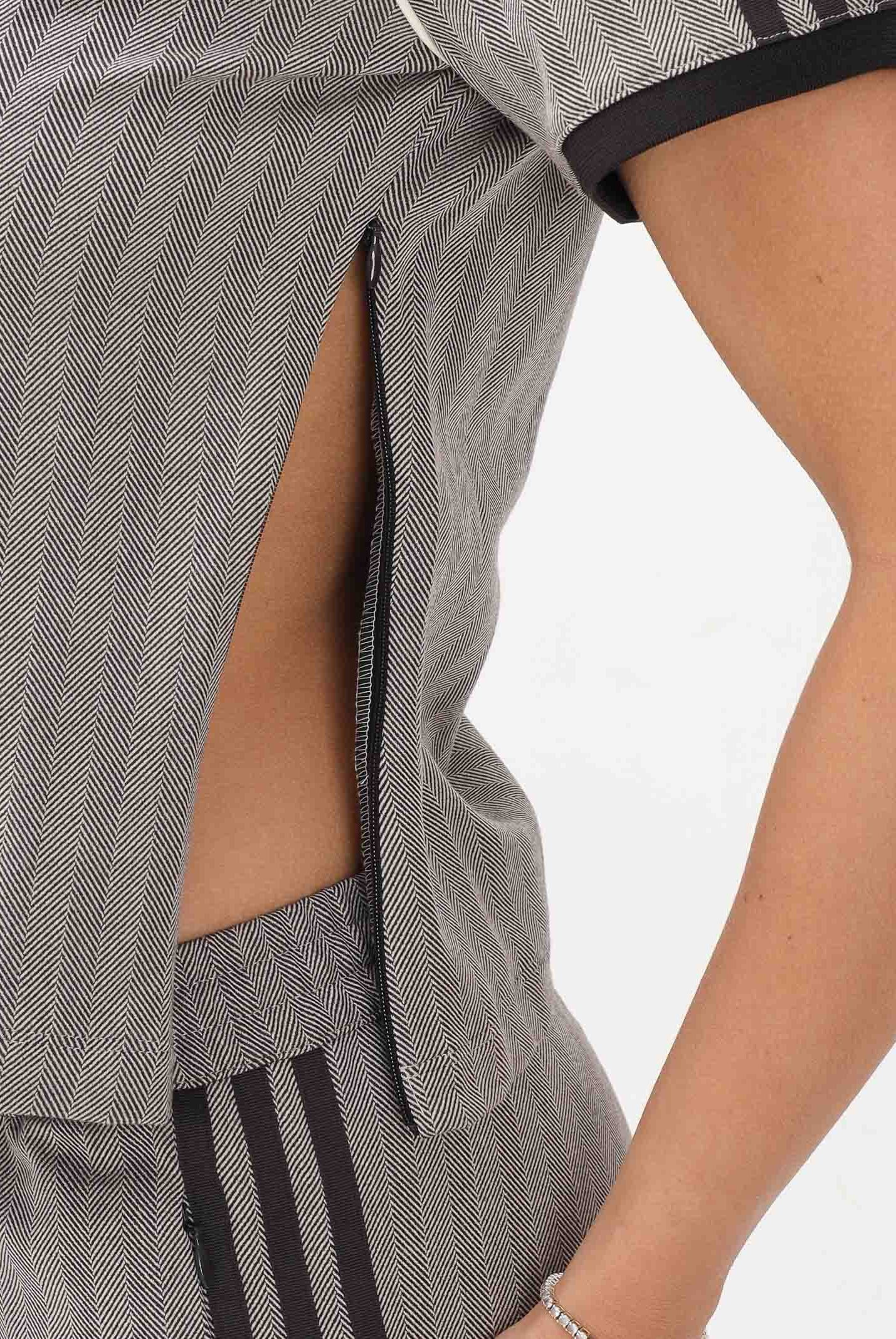 ADIDAS ORIGINALS polo TWEED POLO SHIRT light brown marrone chiaro e nero donna. KX1871 . ADIDAS ORIGINALS