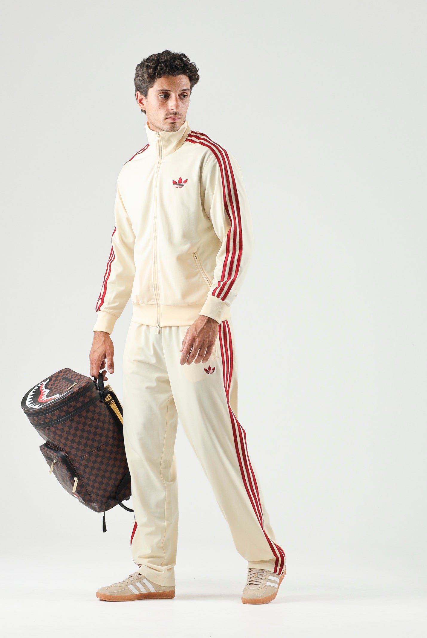 ADIDAS ORIGINALS Pantaloni PINSTRIPE FIREBIRD, colore warm vanilla, avorio-crema, per uomo e donna KX6924 . ADIDAS ORIGINALS