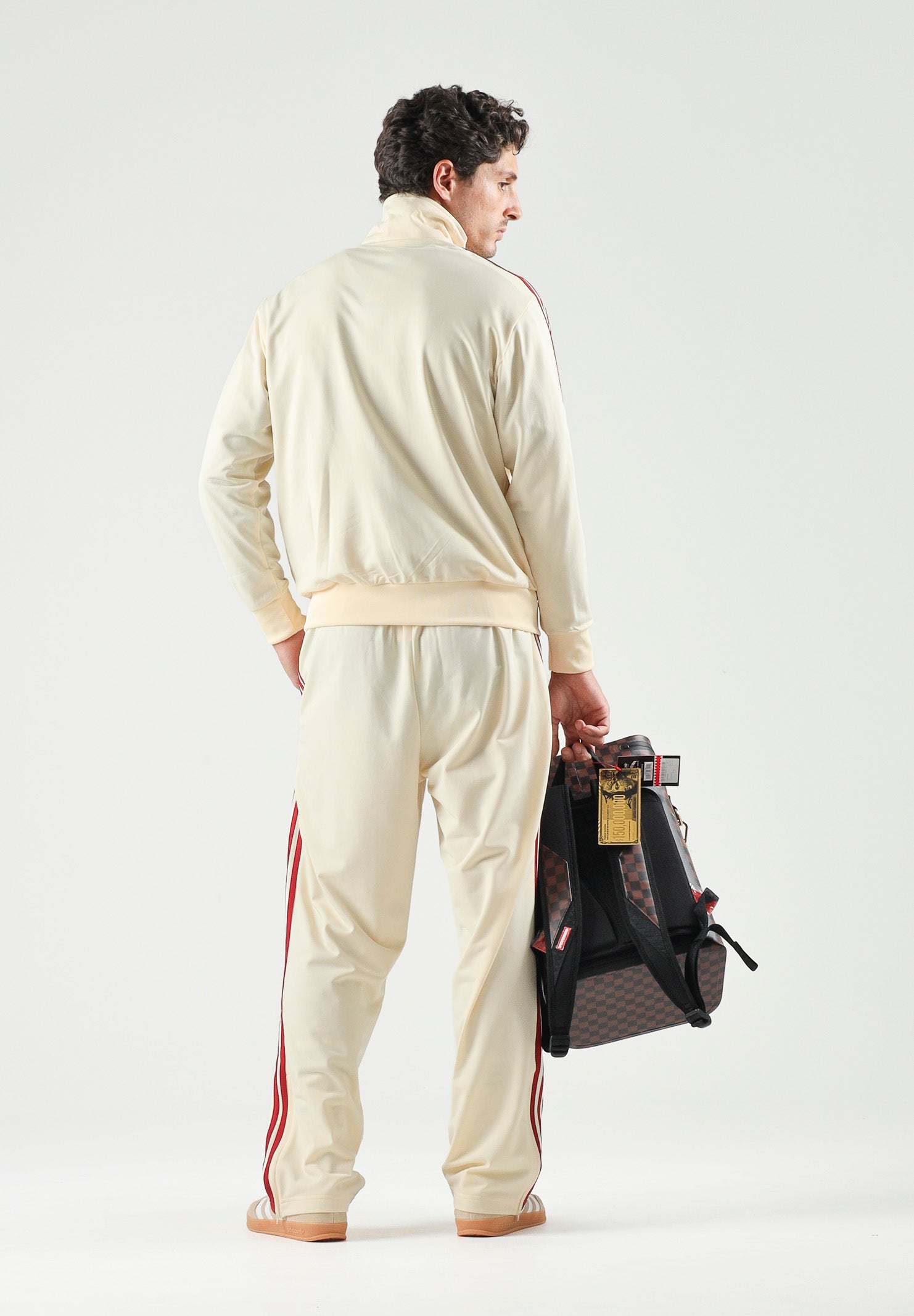 ADIDAS ORIGINALS Pantaloni PINSTRIPE FIREBIRD, colore warm vanilla, avorio-crema, per uomo e donna KX6924 . ADIDAS ORIGINALS